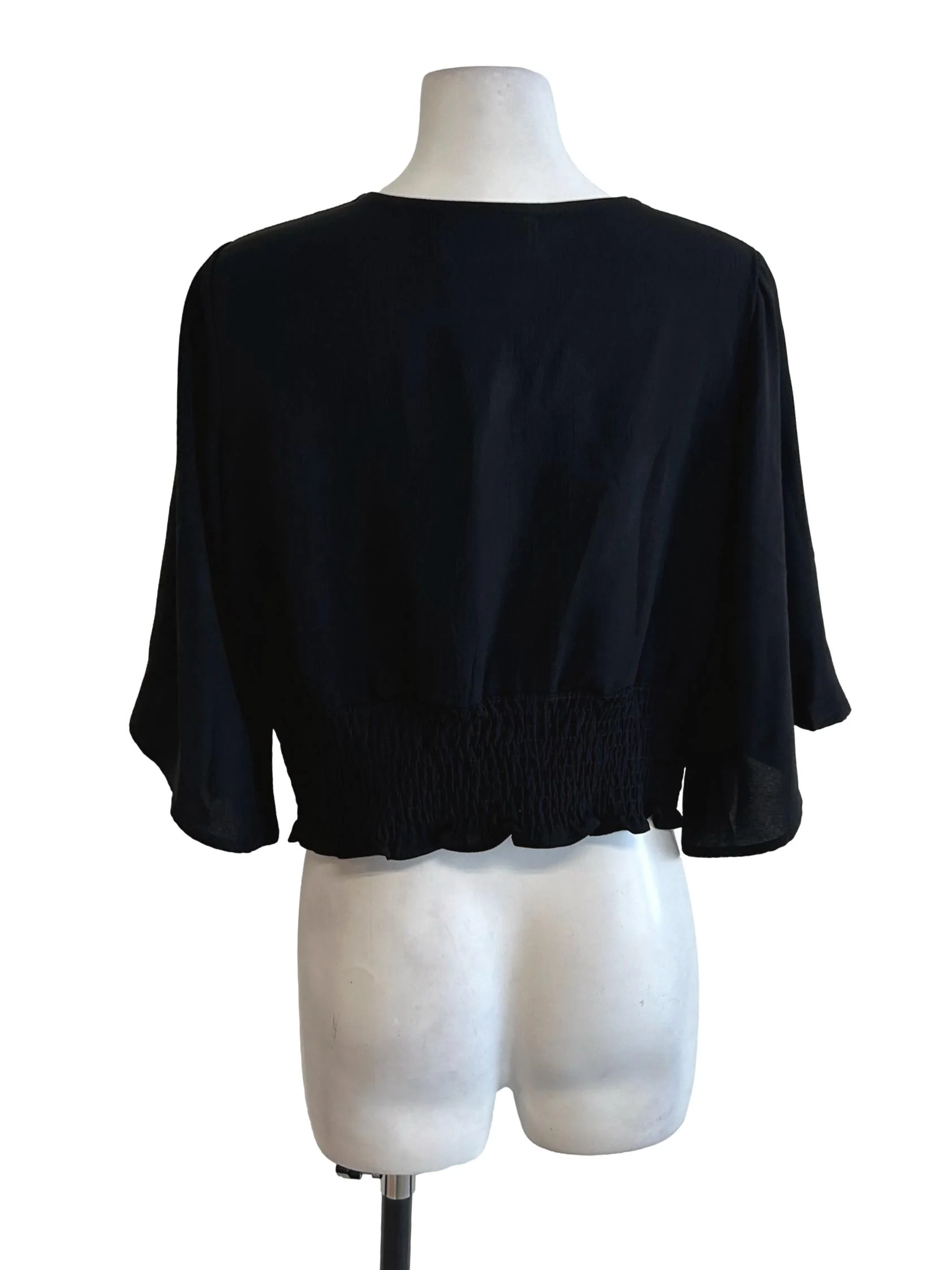 Raven Black Crop Blouse - Image 2
