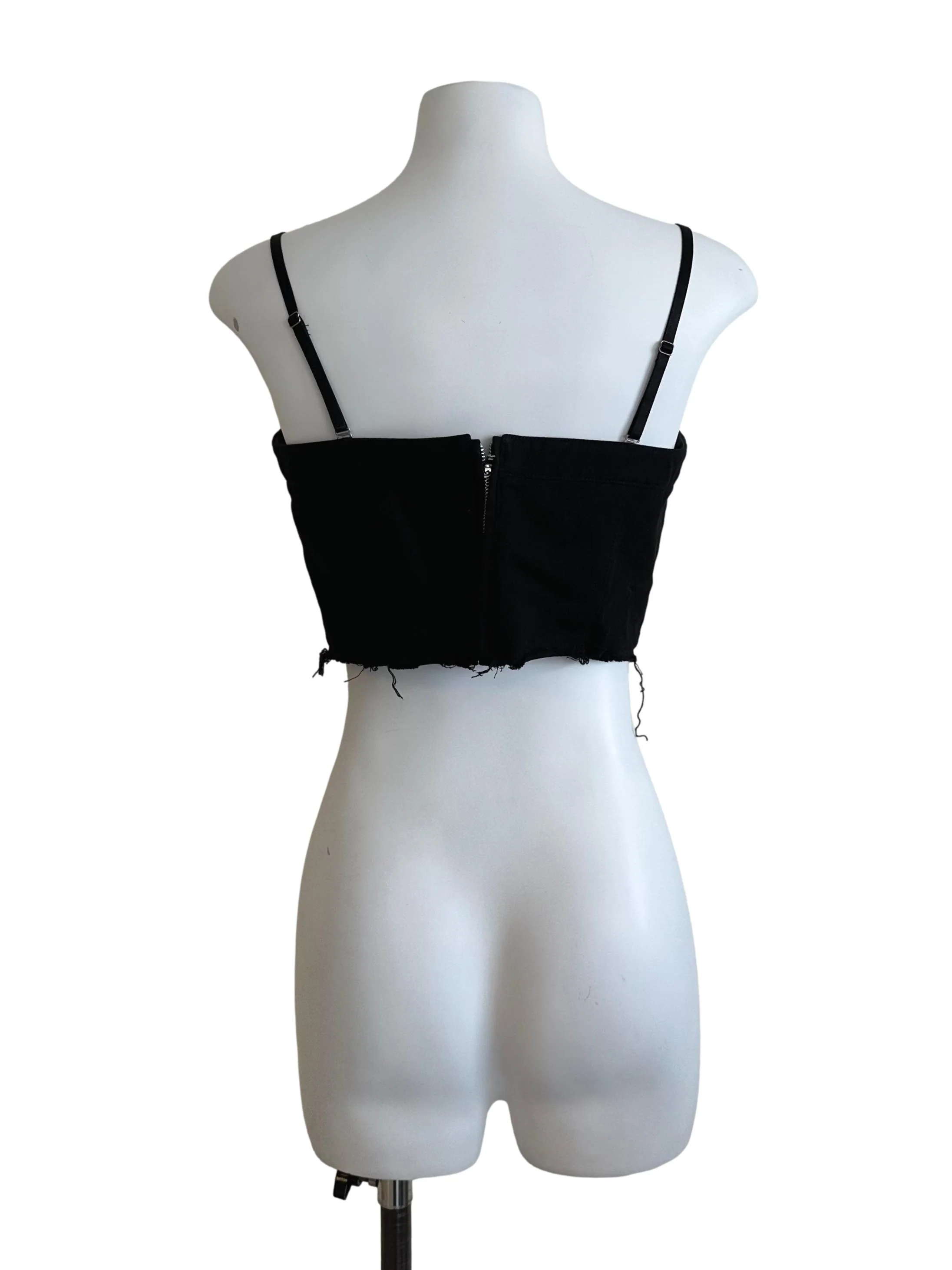 Raven Black Denim Button Top - Image 2
