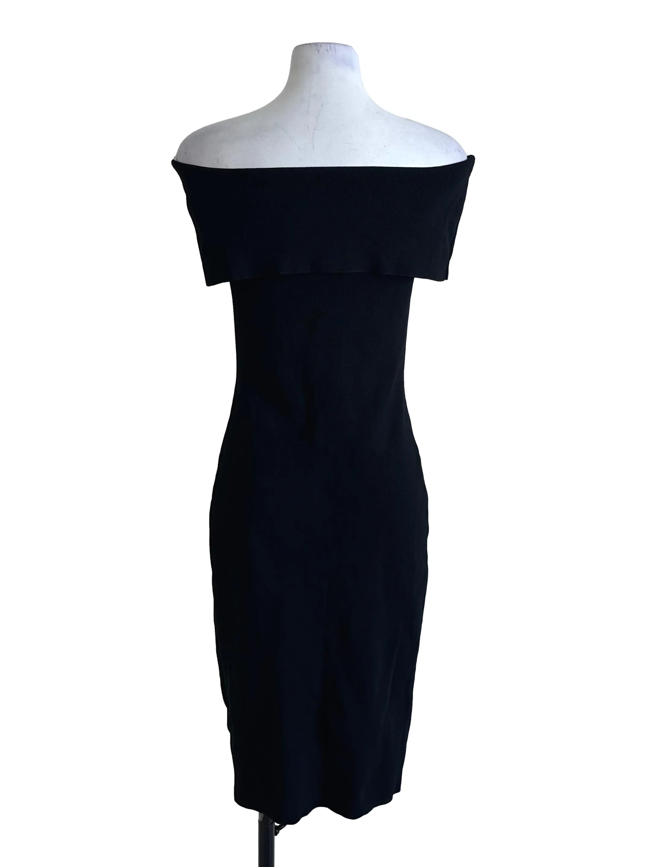 Raven Black Knit Off Shoulder Dress LB - Image 2