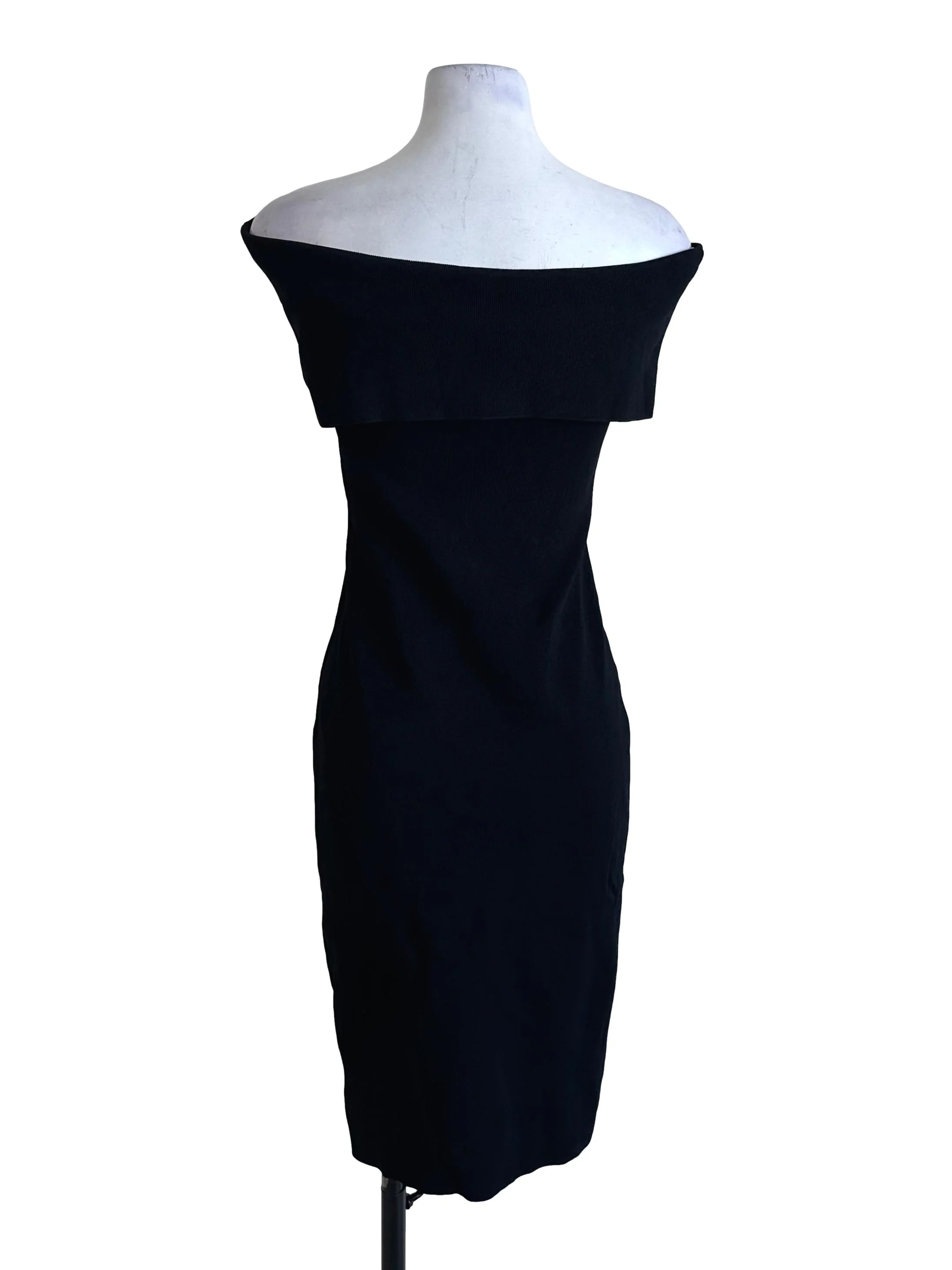 Raven Black Knit Off Shoulder Dress LB - Image 2