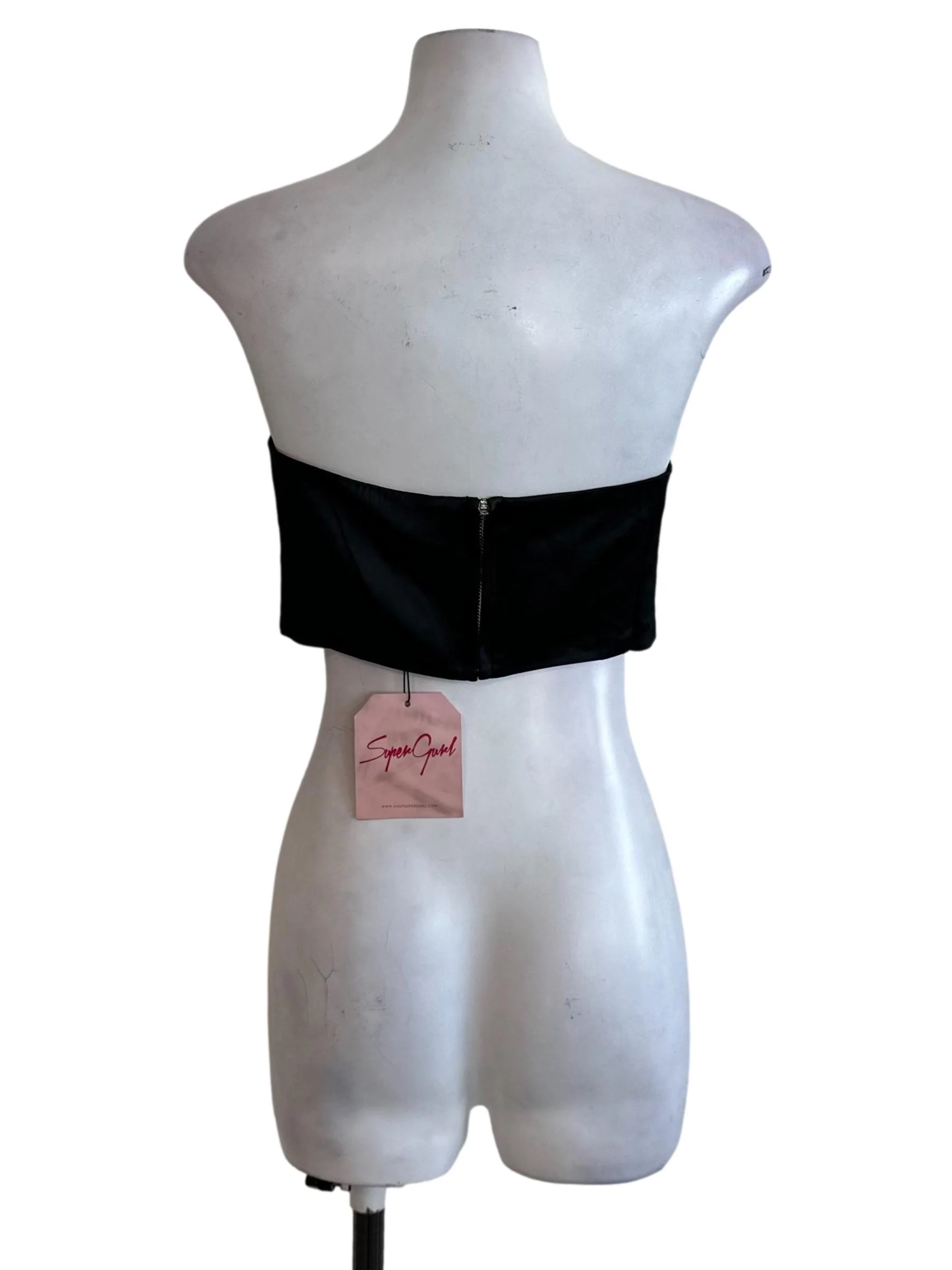 Raven Black Satin Tube Top - Image 2