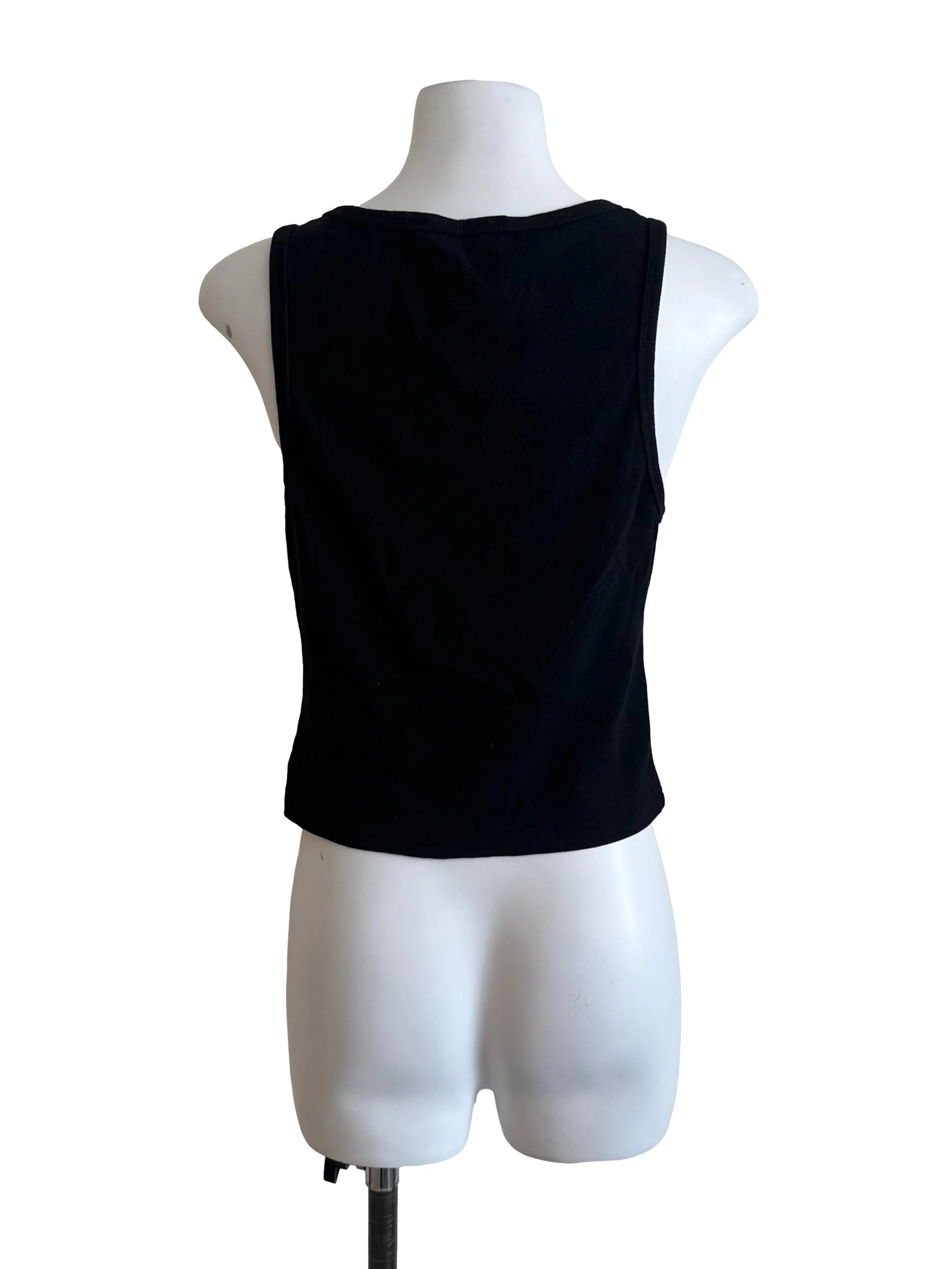 Raven Black Scoop Neck Fitted Top - Image 2