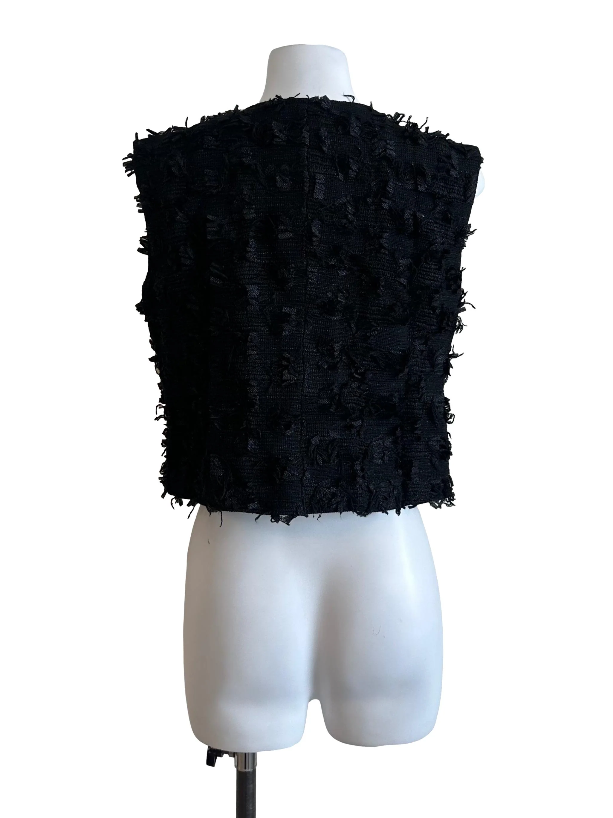 Raven Black Textured Button Vest - Image 2