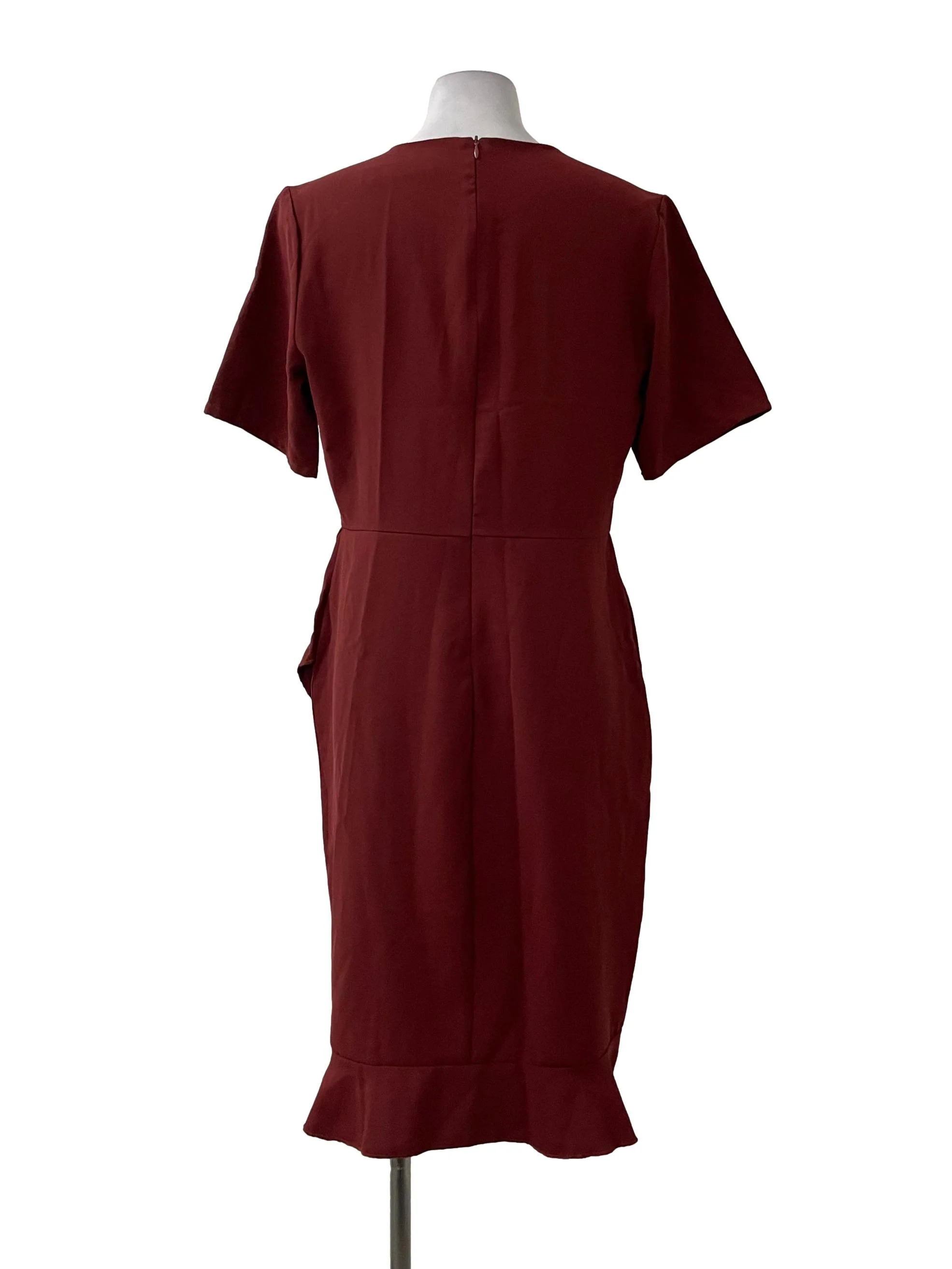 Red Flutter Pencil Dress - Image 2