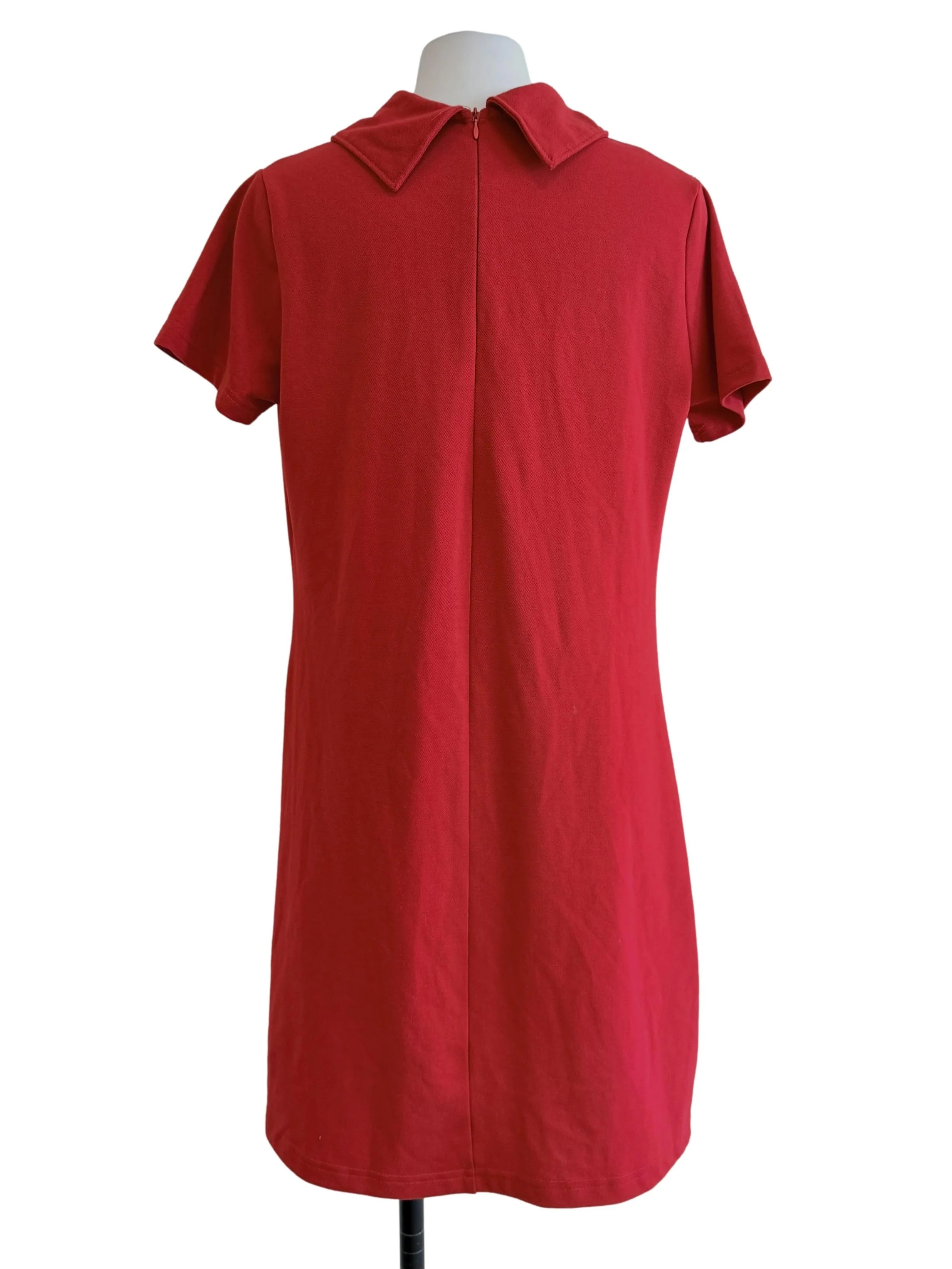 Red Long Sleeve Shirt Dress - Image 2