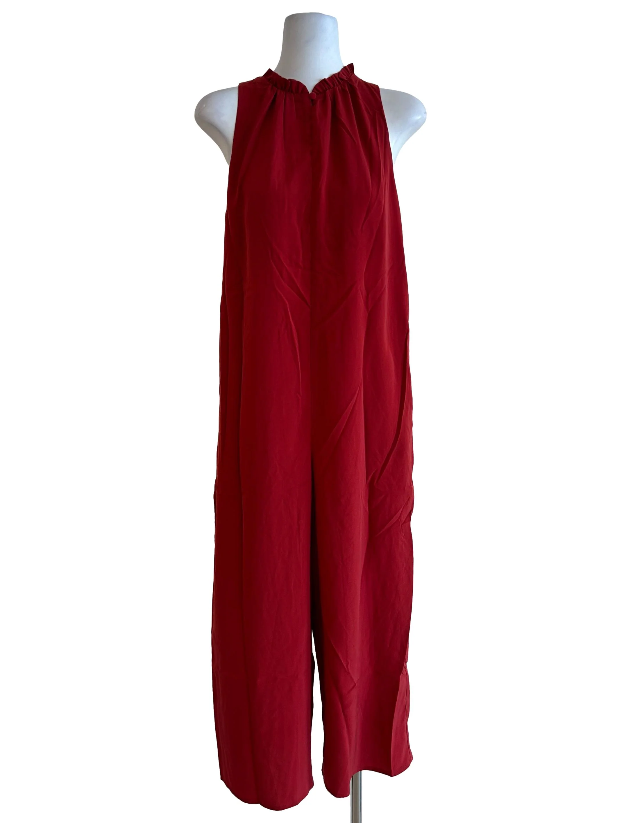 Red Ruffle Collar Jumpsuit OSN