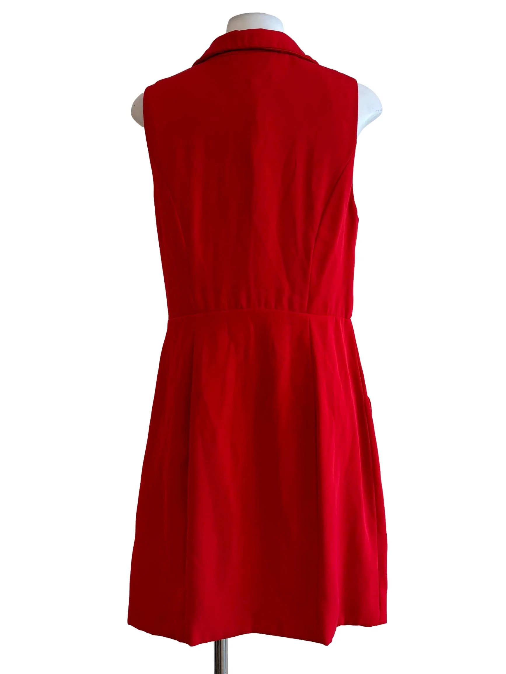 Red Sleeveless Surplice Formal Dress - Image 2