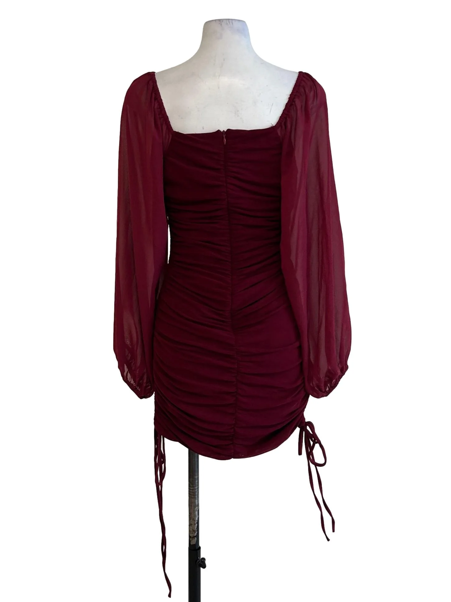 Red Wine Mesh Dress - Image 2