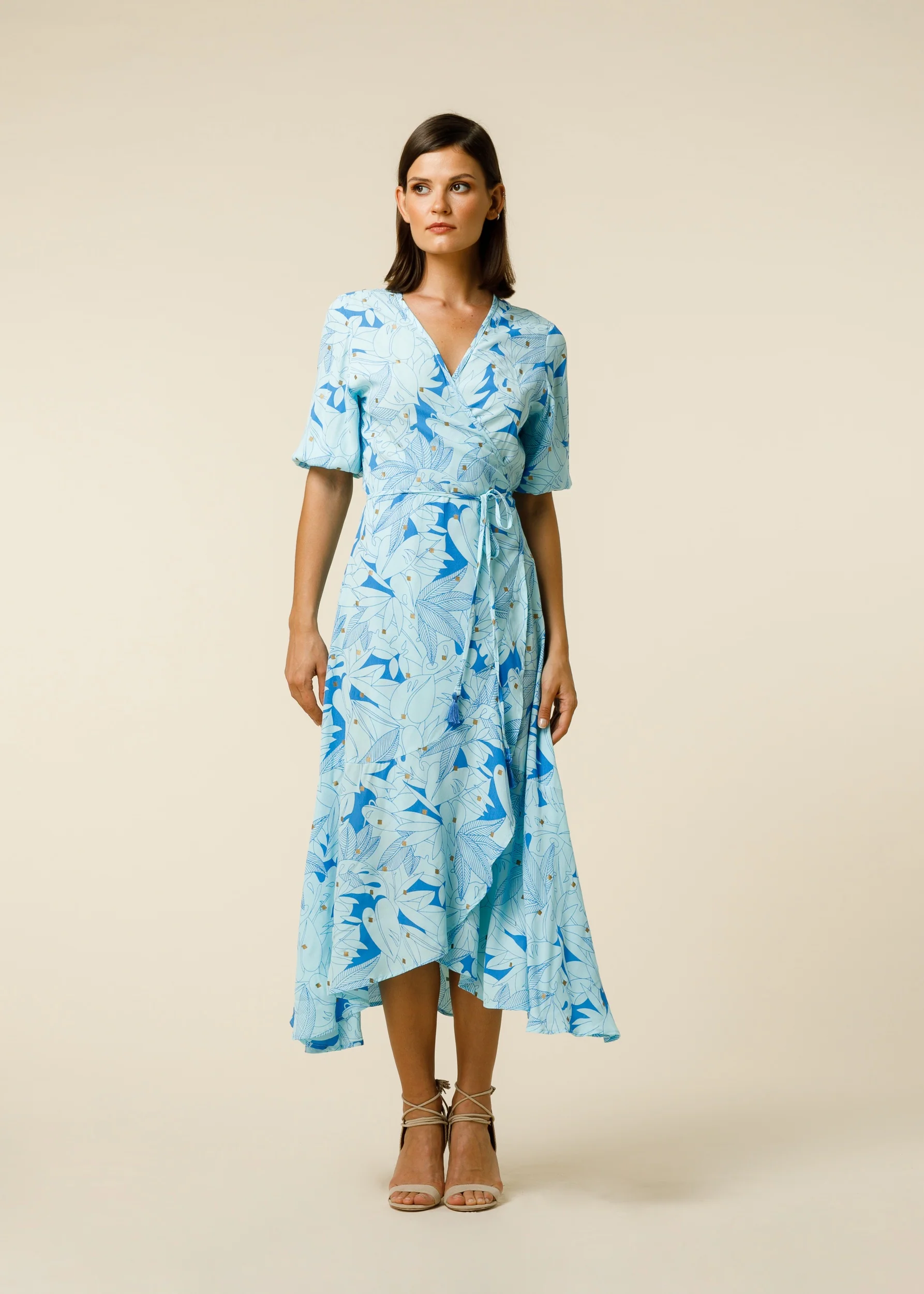 Elora Wrap Dress in Aquamarine - Blue CSN - Image 3