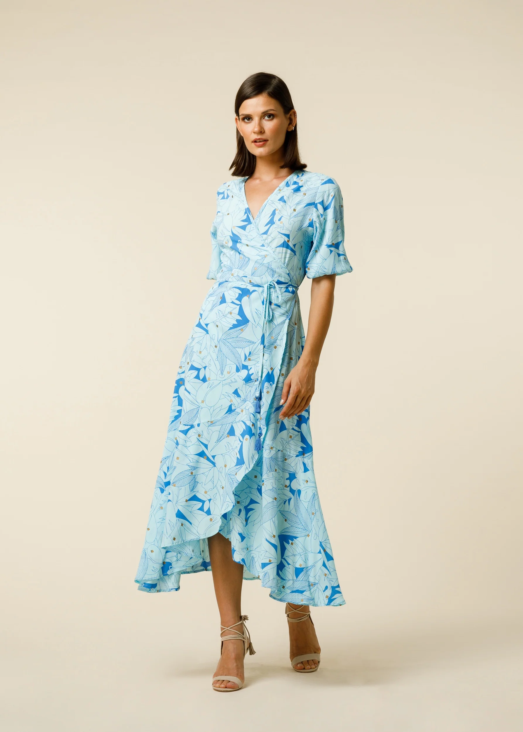 Elora Wrap Dress in Aquamarine - Blue CSN - Image 4