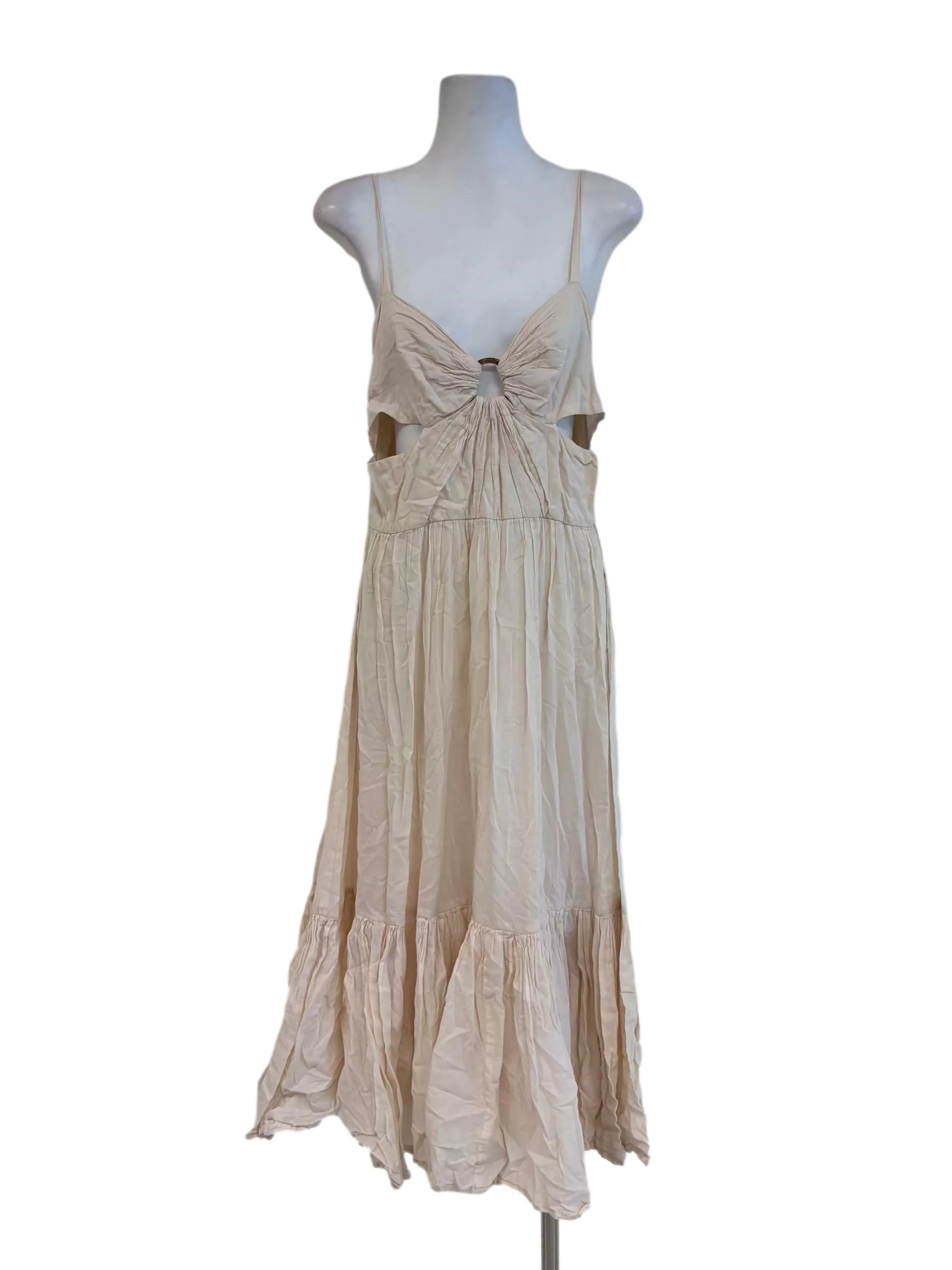 Rice White Cotton Camisole Dress