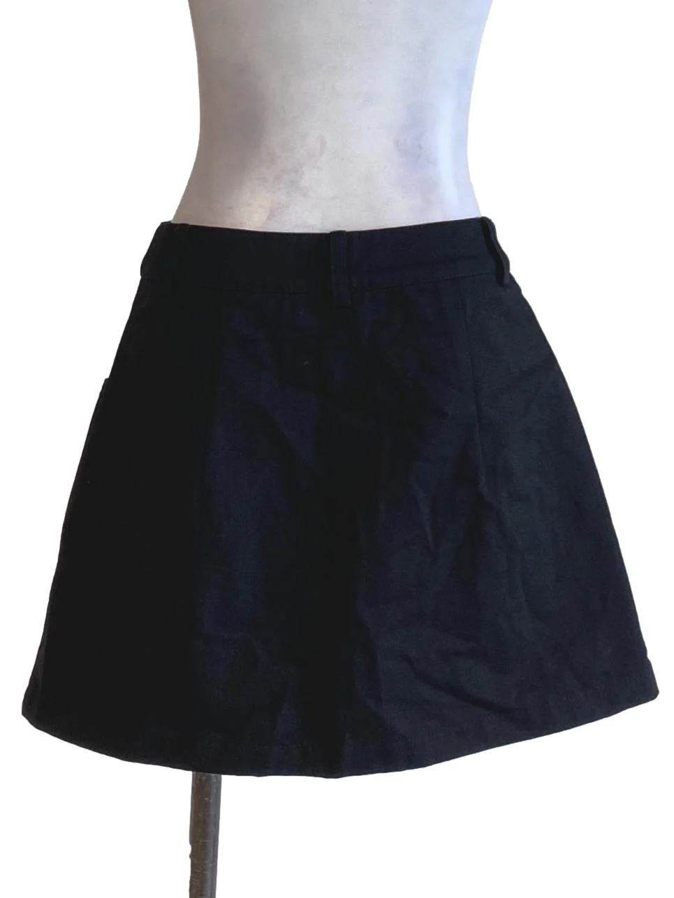 Rich Black Casual Mini A-Line Skirt - Image 2