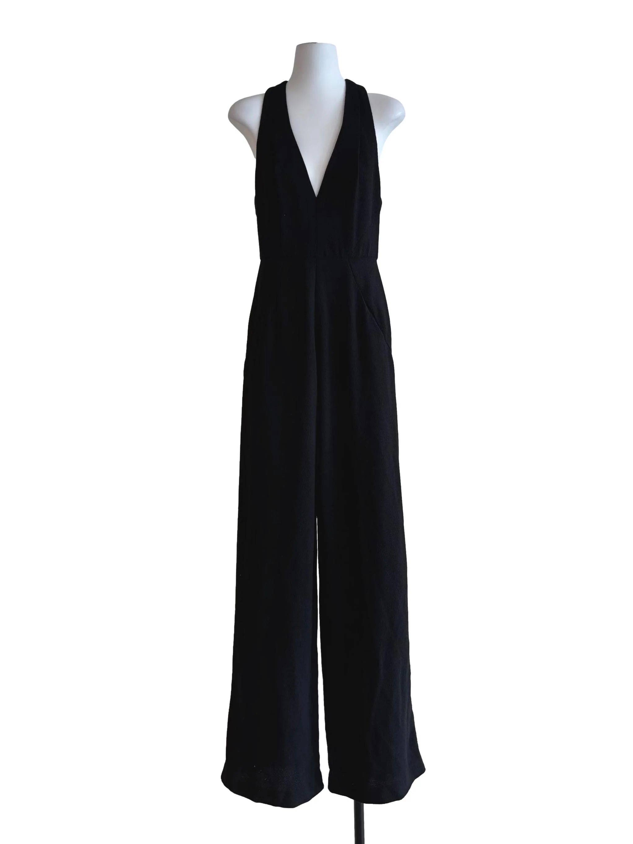 Rich Black Halter Oversized Jumpsuit