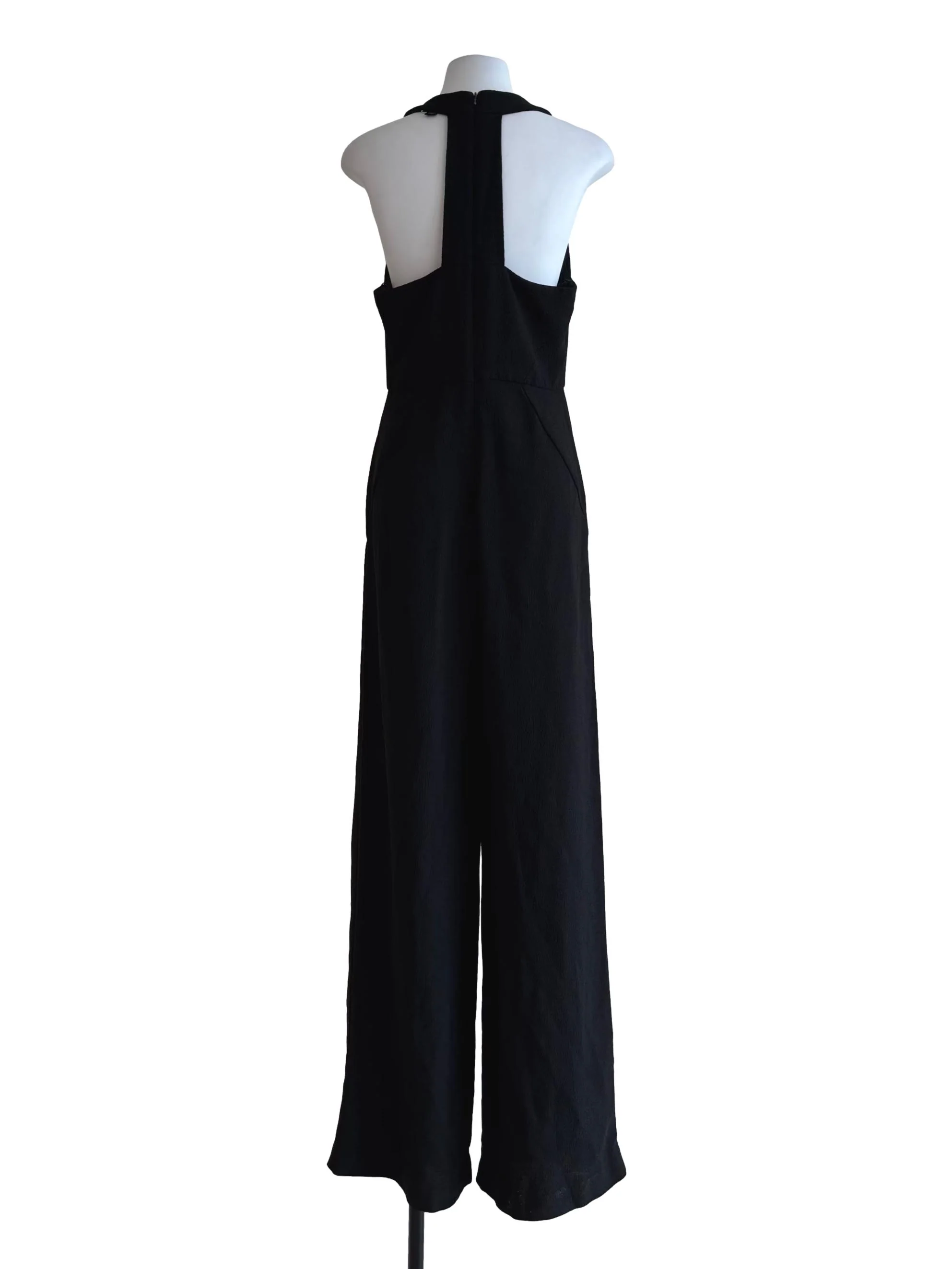 Rich Black Halter Oversized Jumpsuit - Image 2