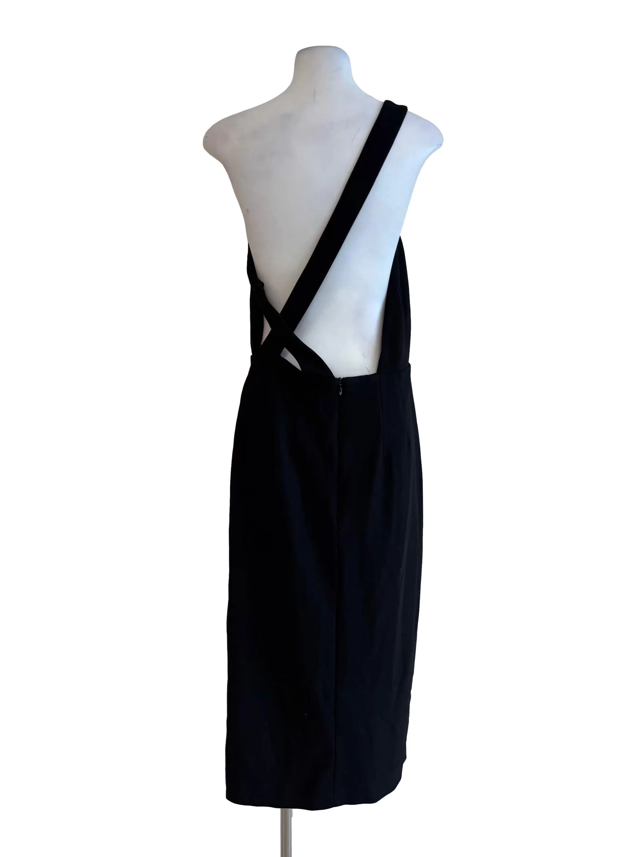 Rich Black One Shoulder Sheath Dress - Image 2