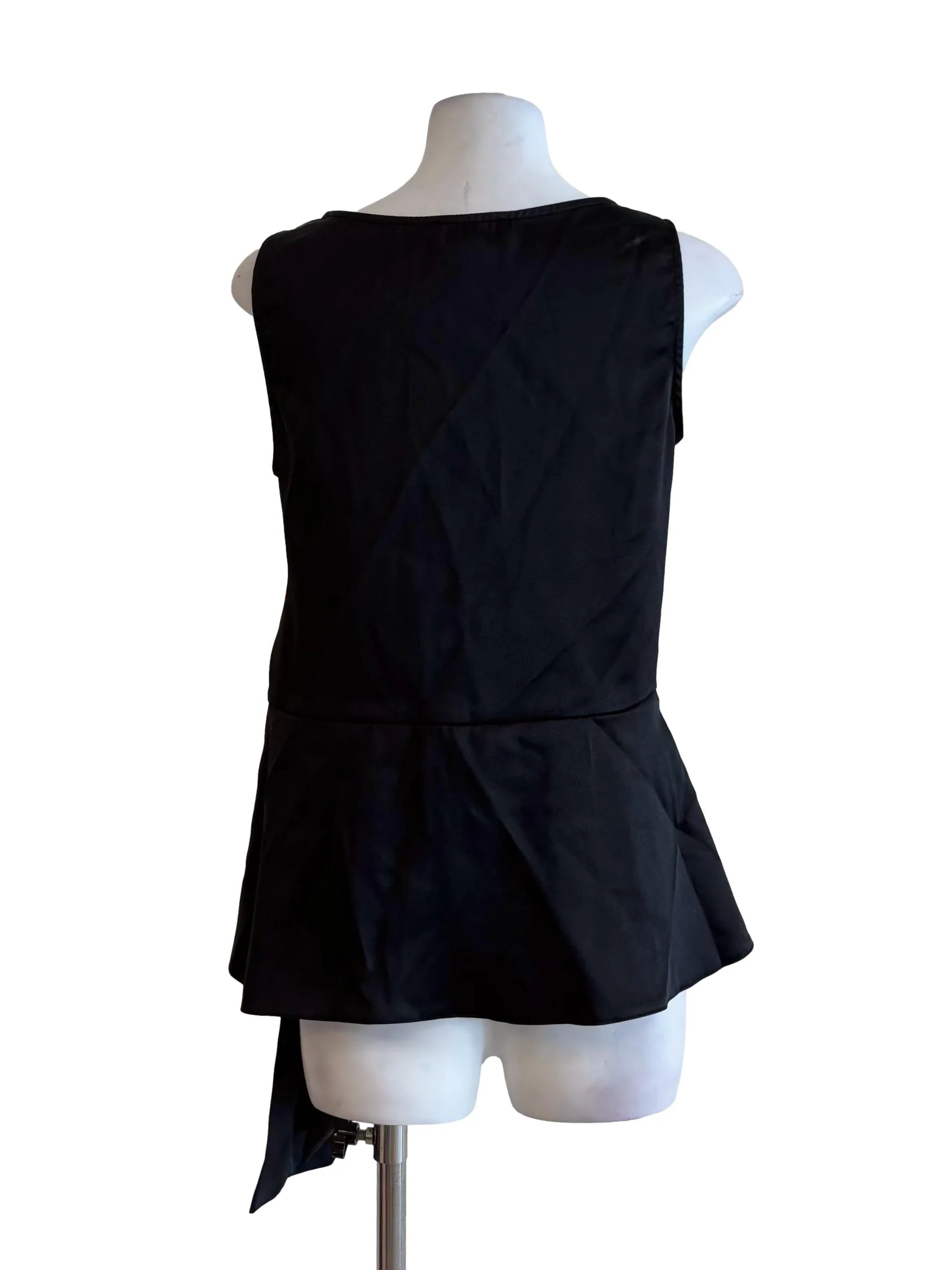Rich Black Sleeveless Satin Top - Image 2