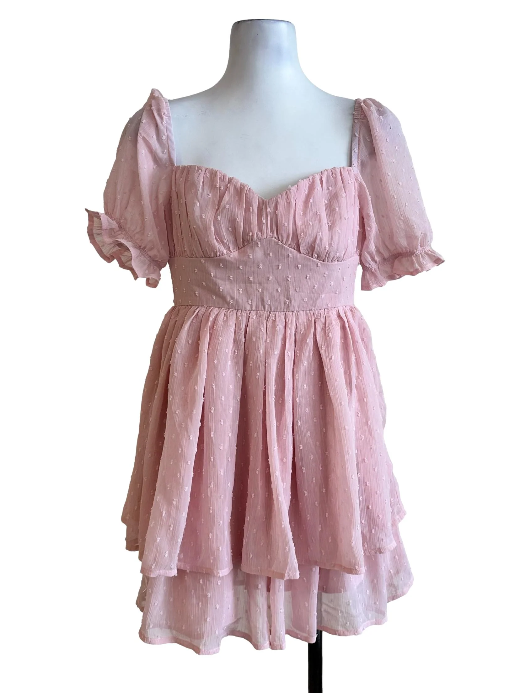 Rose Pink Dots Pattern Romper