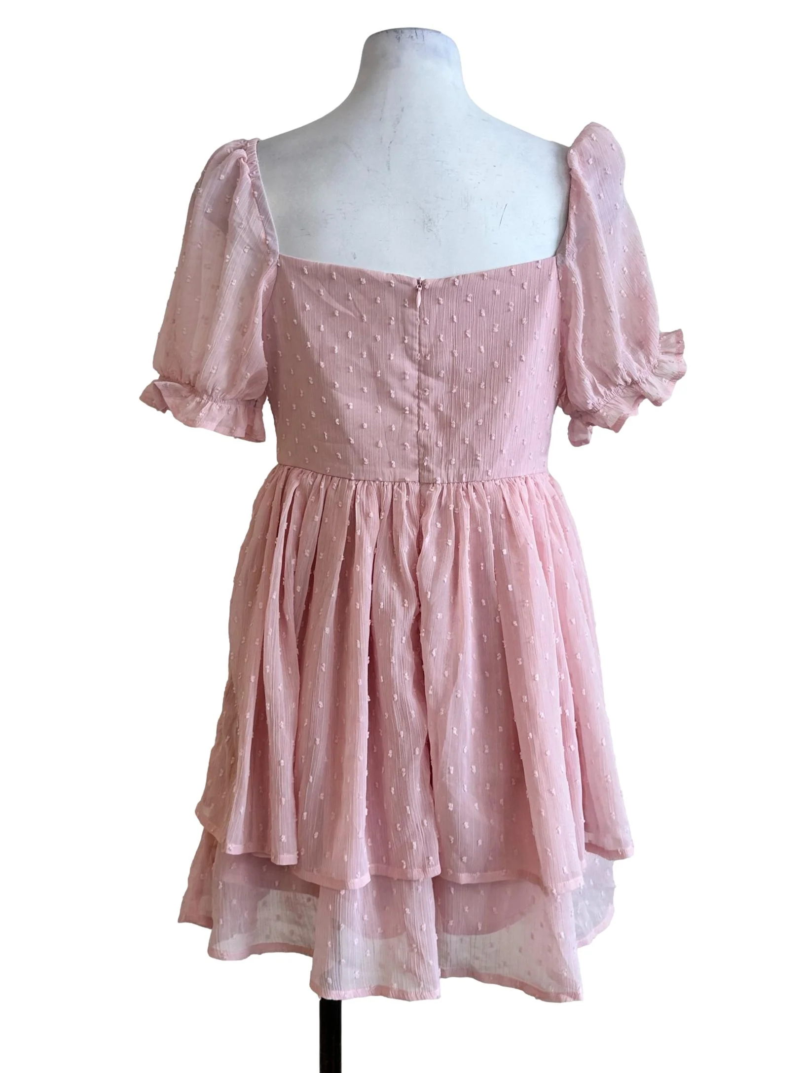 Rose Pink Dots Pattern Romper - Image 2