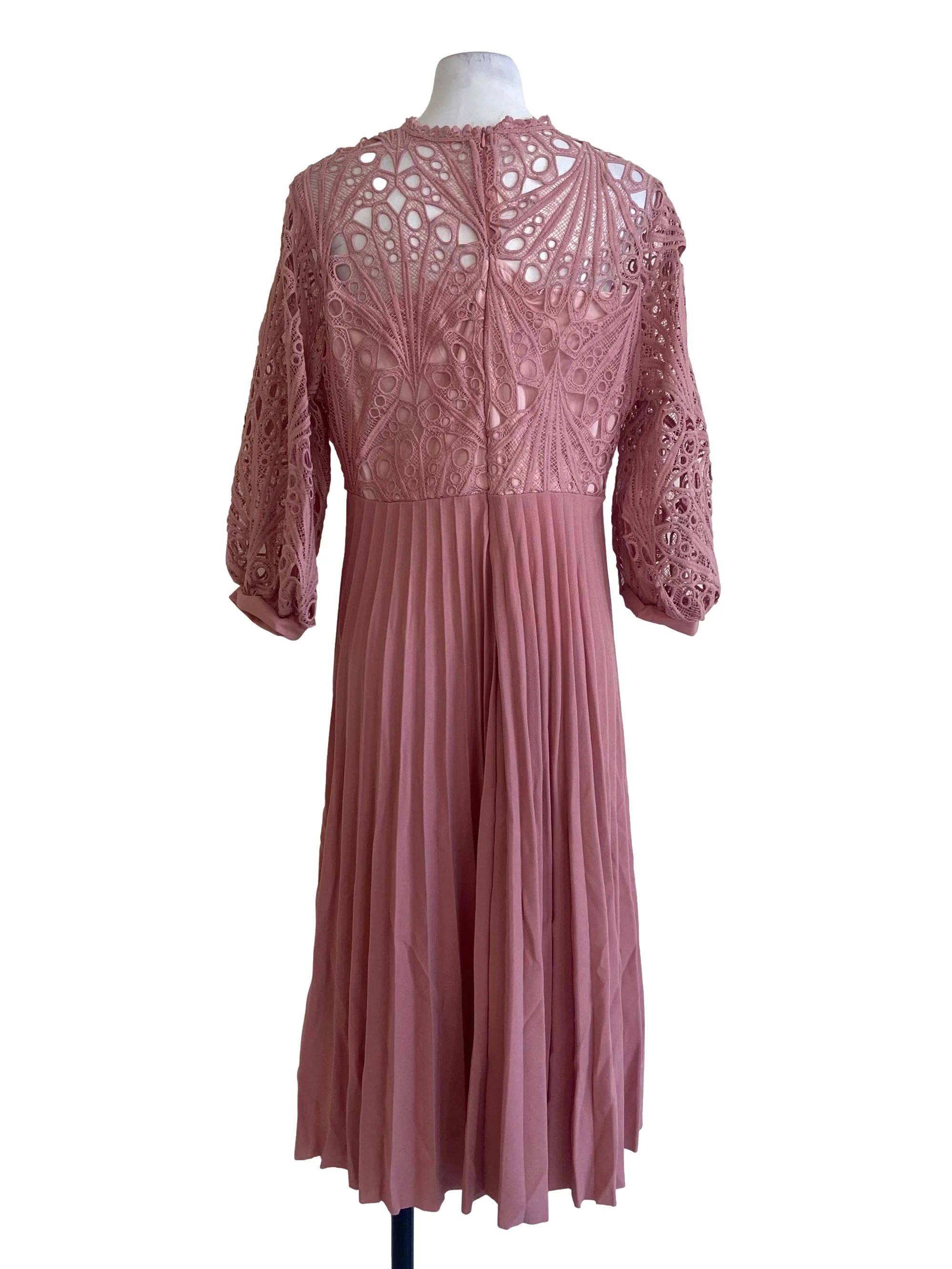 Rose Pink Lace Accordion Dress - Image 2