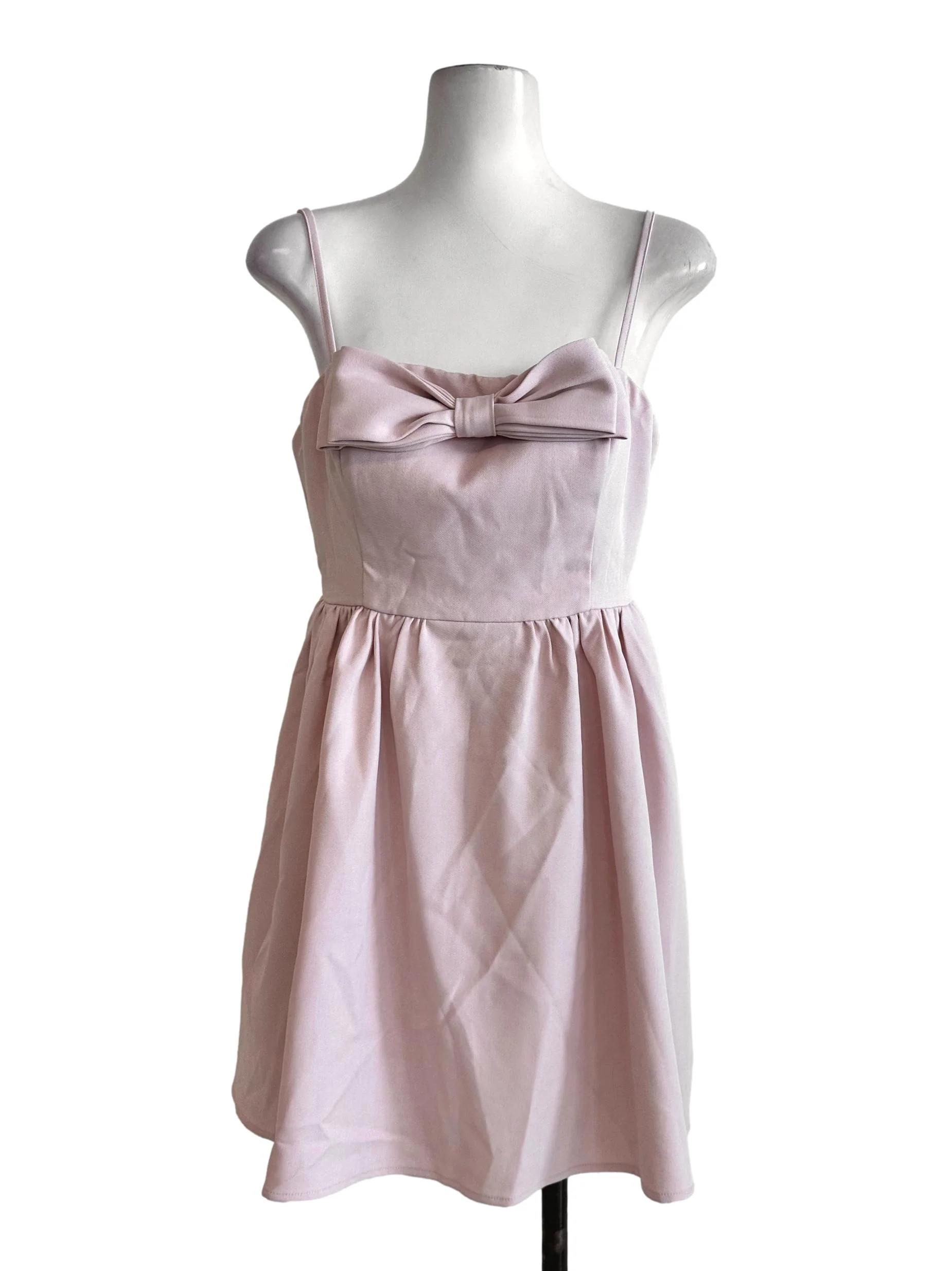 Rose Pink Padded Bow Pattern Romper