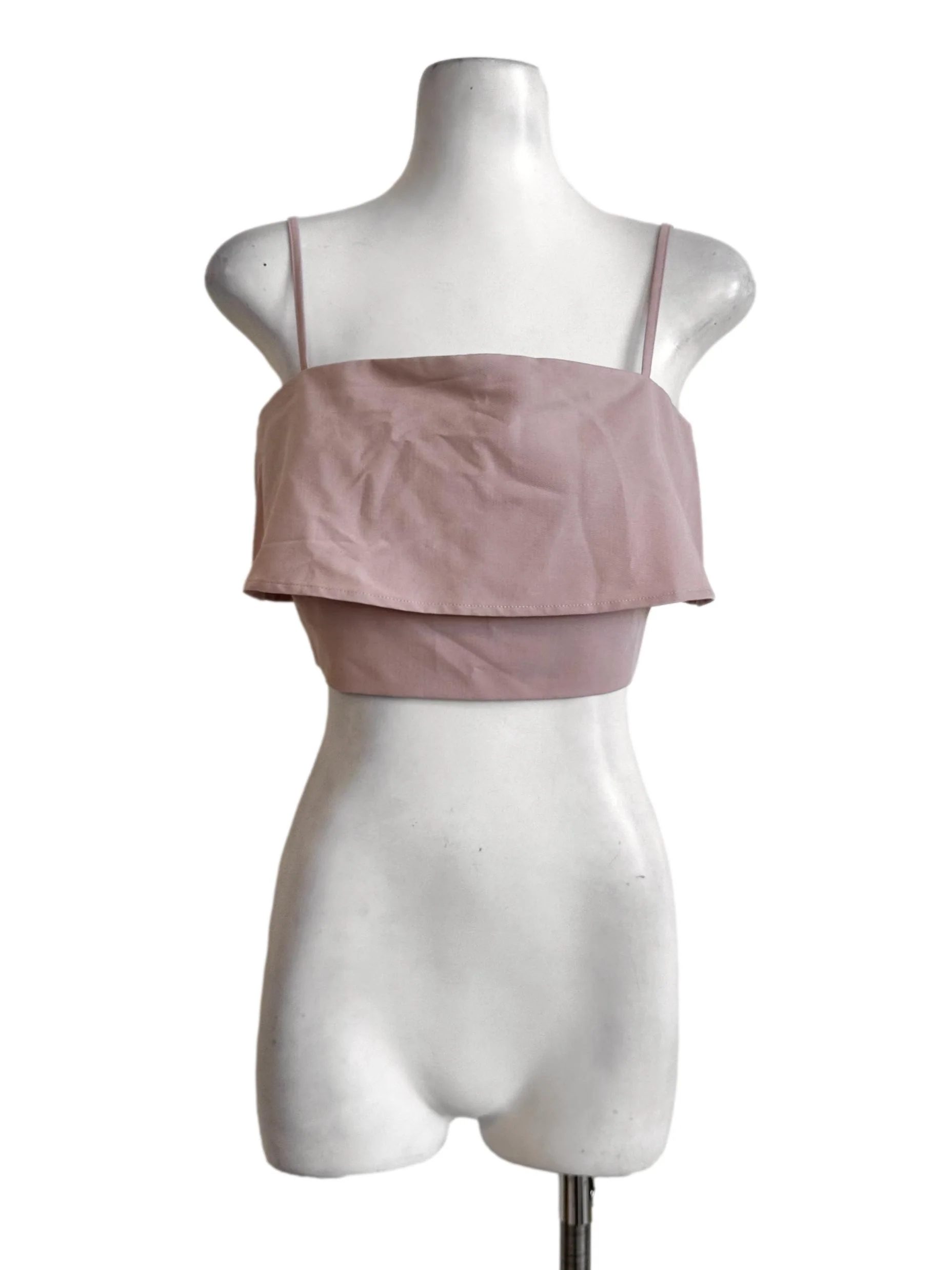 Rose Pink Padded Sleeveless Crop Top