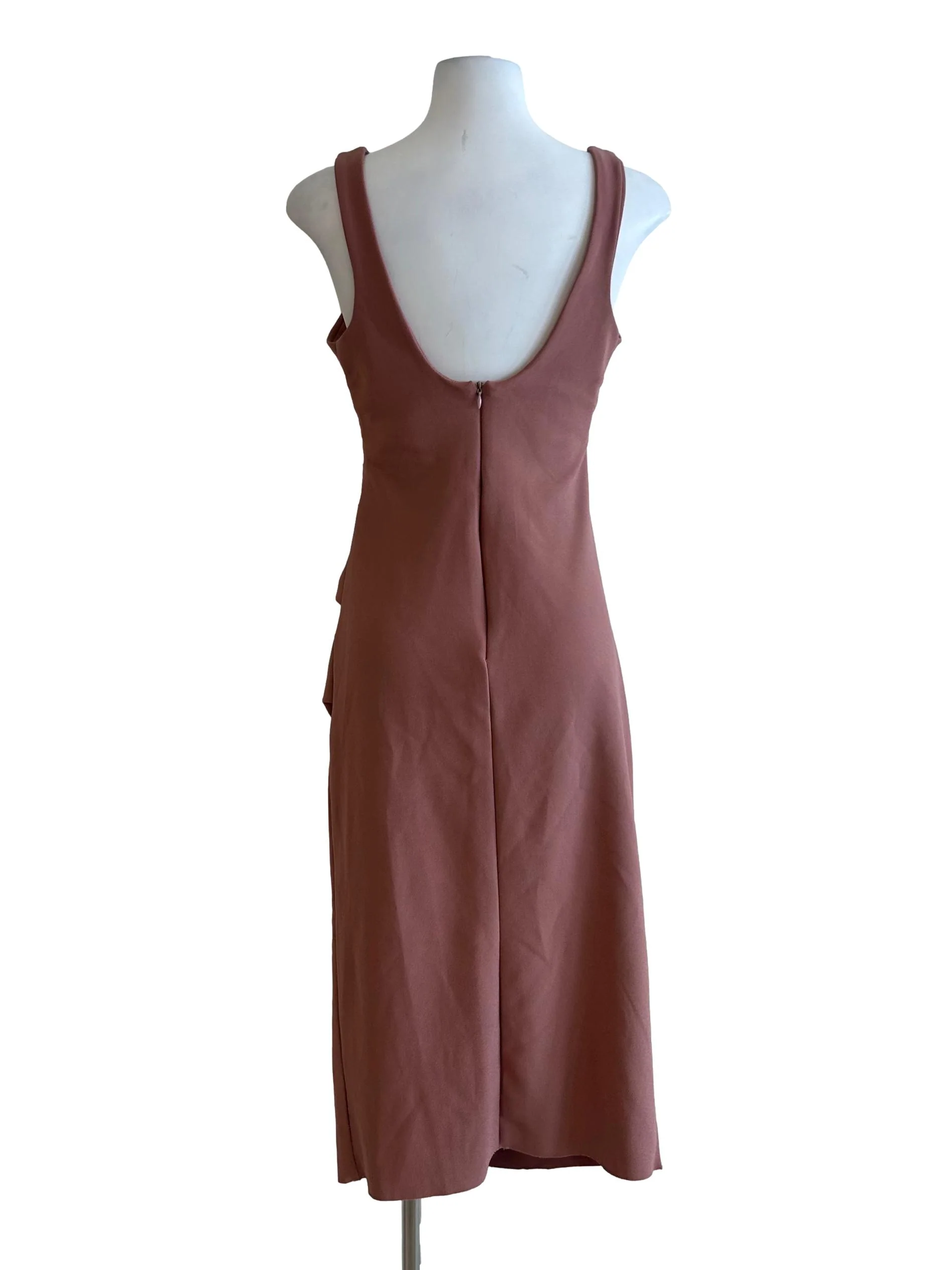 Rose Pink Scoop Back Midi Dress - Image 2
