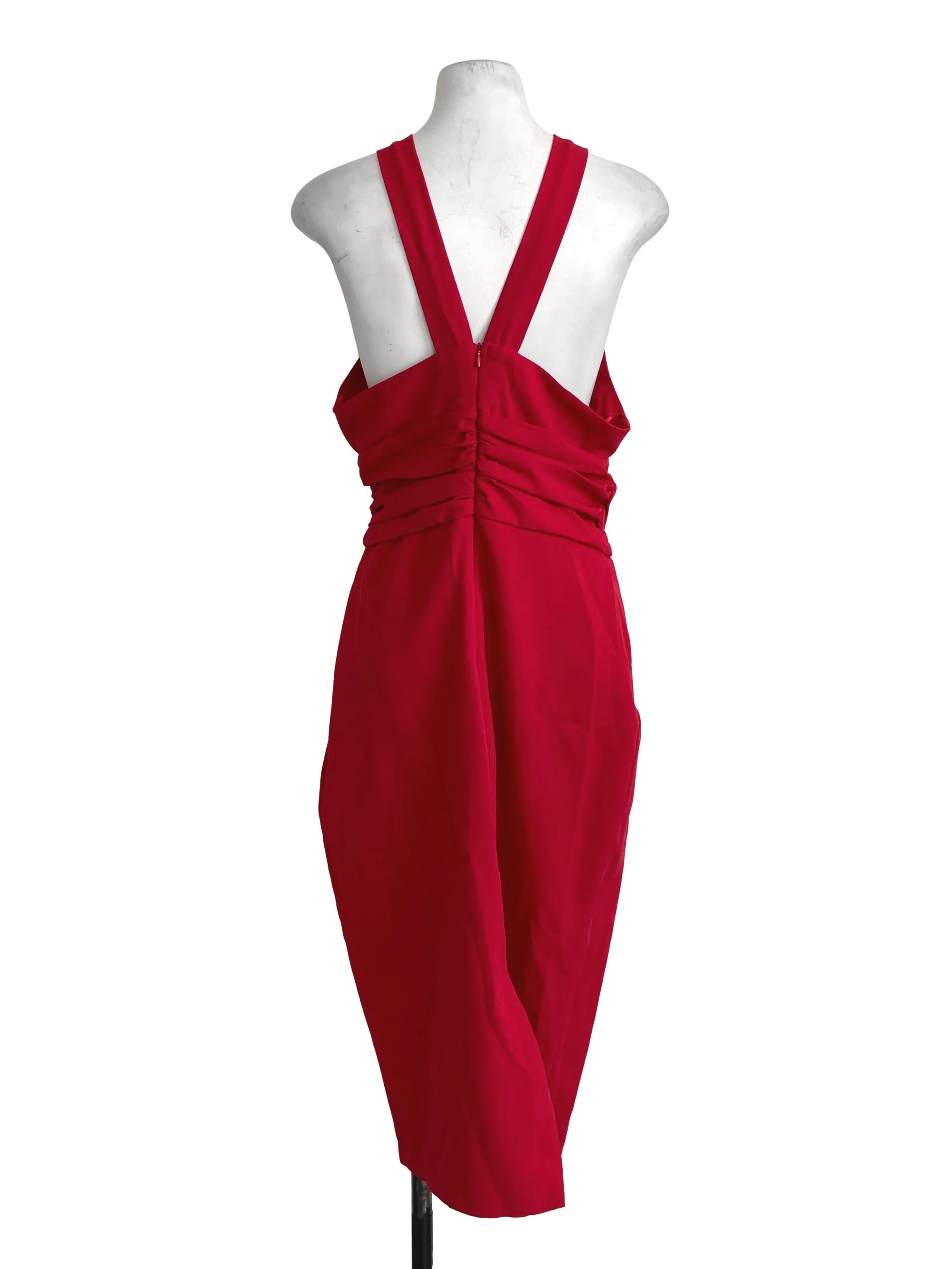Rose Red Halter Neck Shift Dress - Image 2