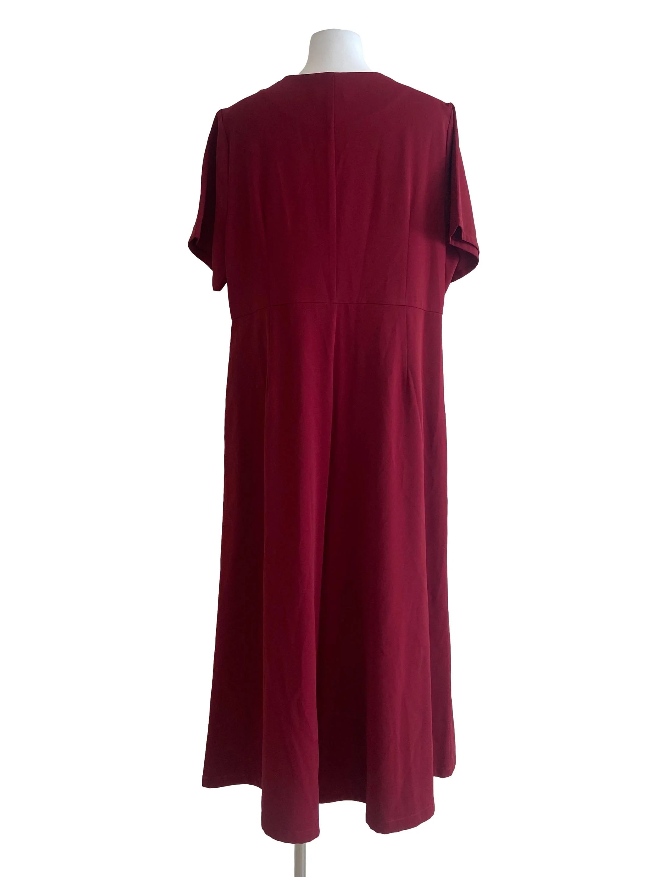 Rose Red V Neck Twill Jumpsuits - Image 2