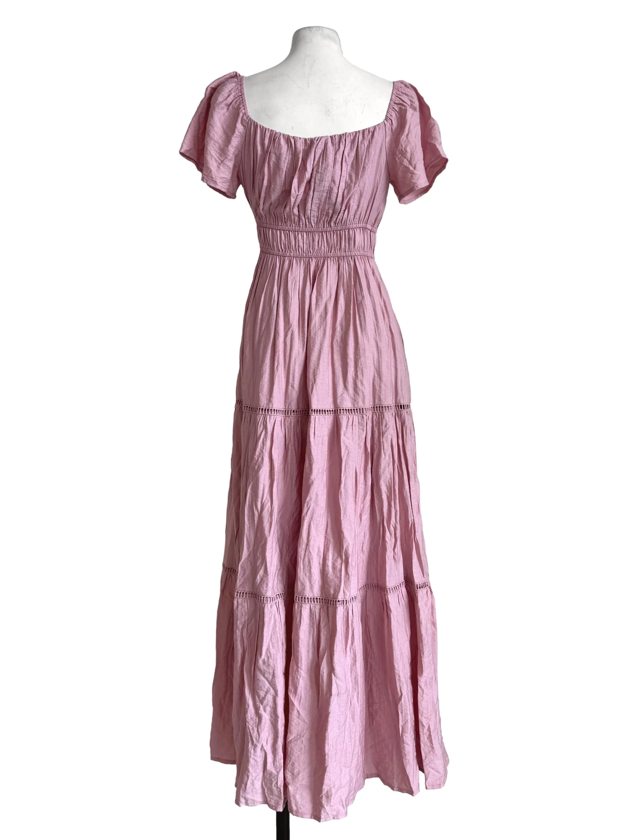 Rose Shirred Tiered Maxi Dress - Image 2