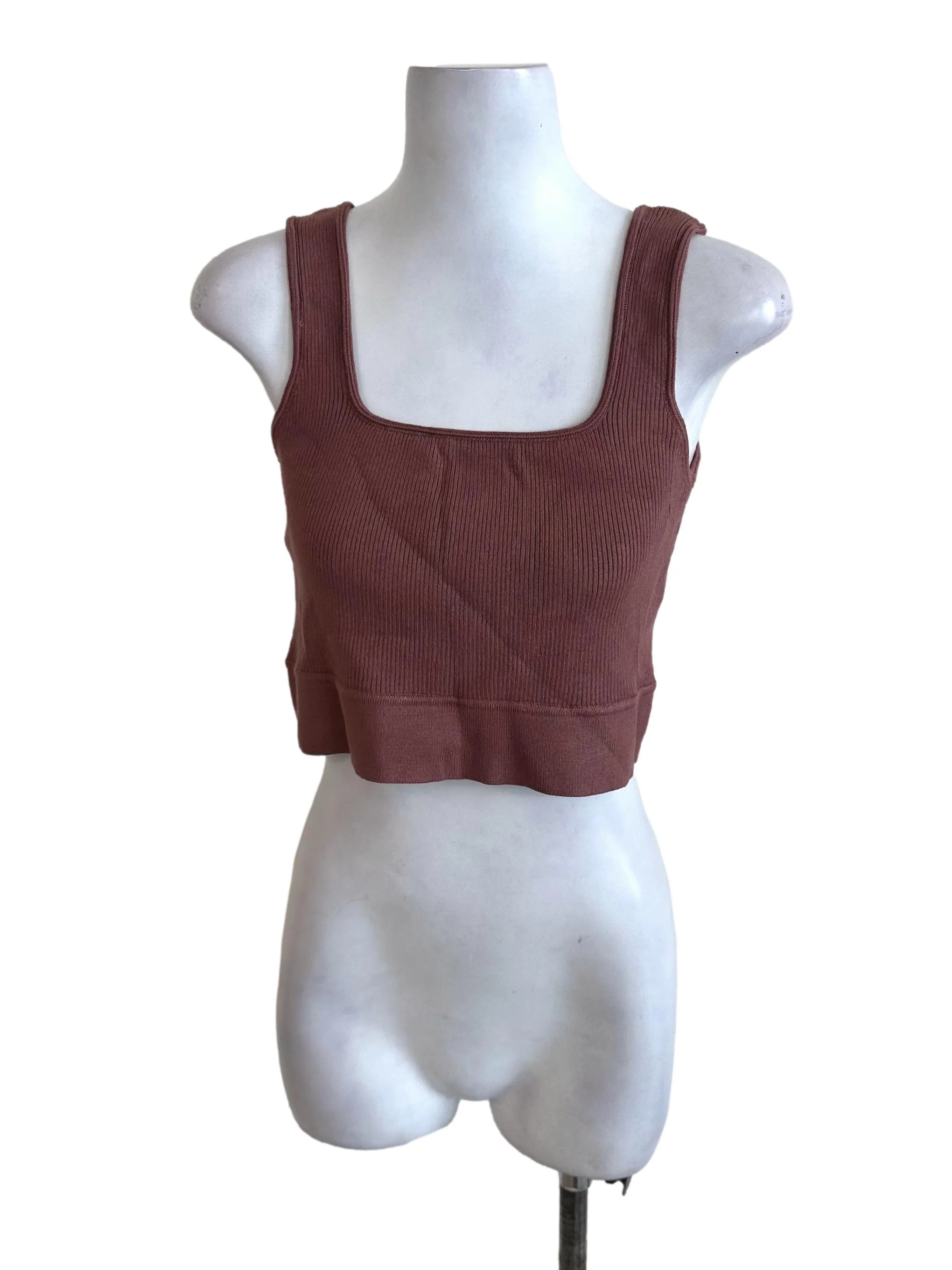Rosewood Pink Knit Square Neck Top