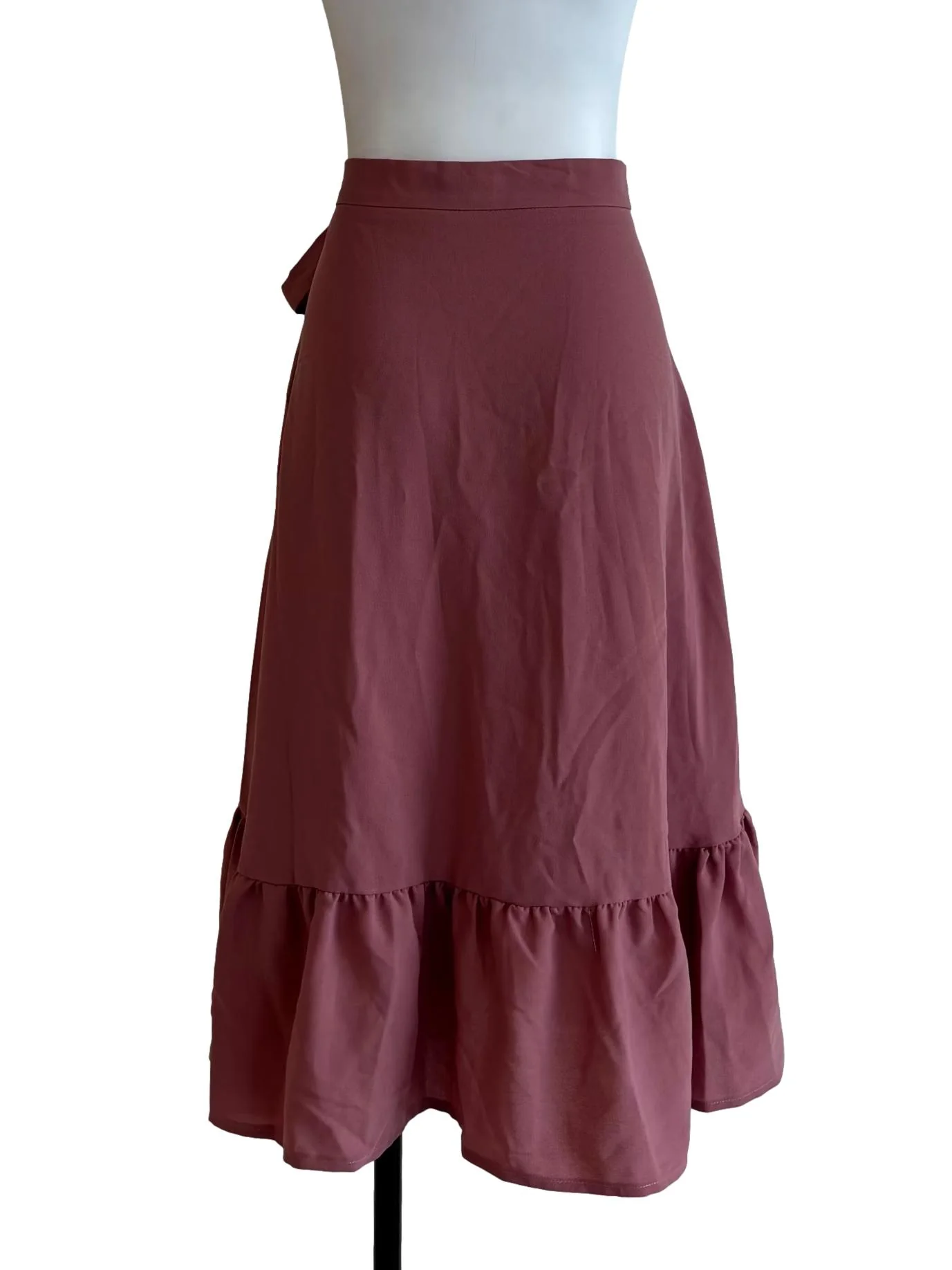 Rosewood Pink Ruffled Wrap Skirt - Image 2
