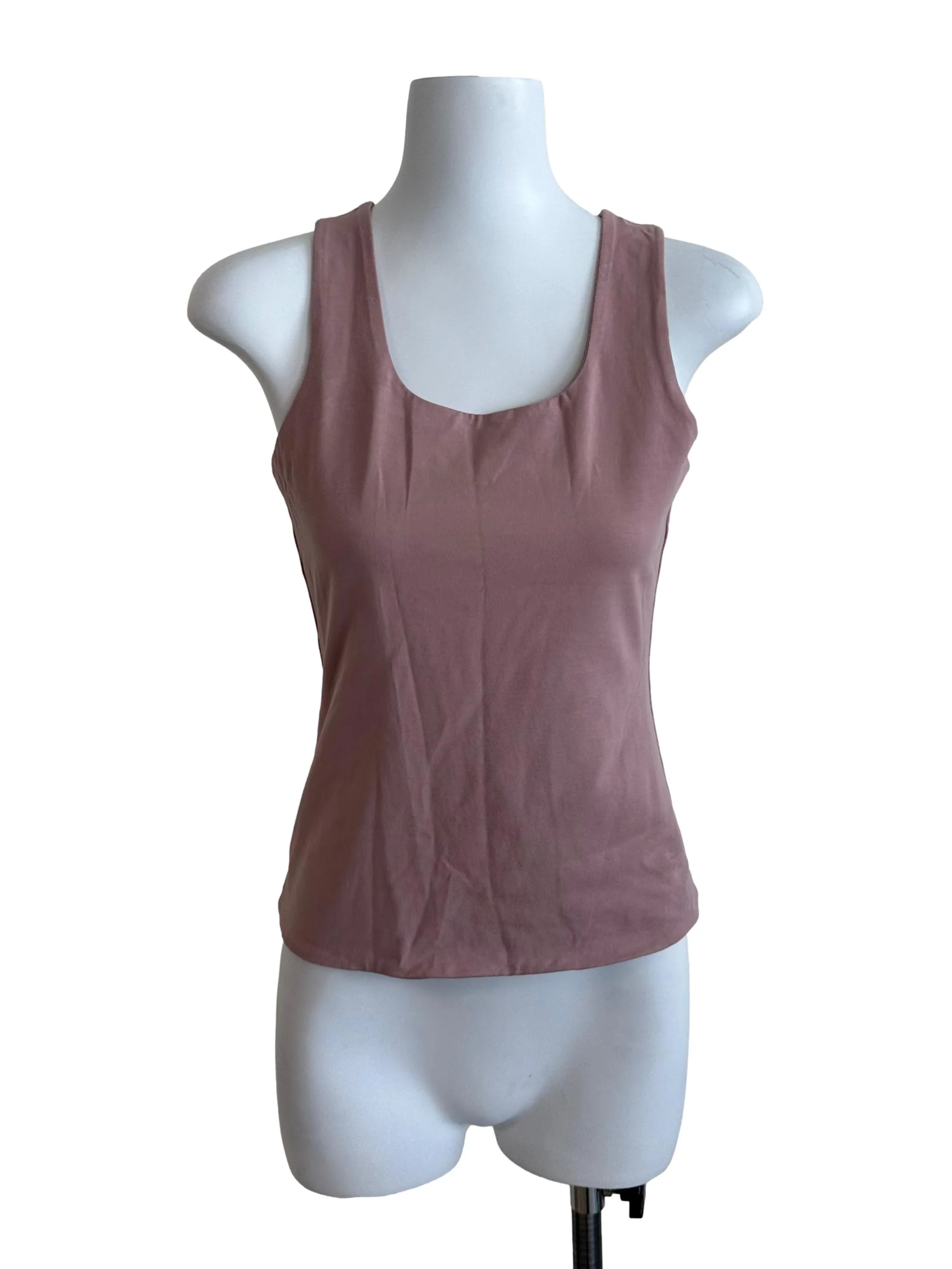 Rosewood Pink Scoop Neck Fitted Top