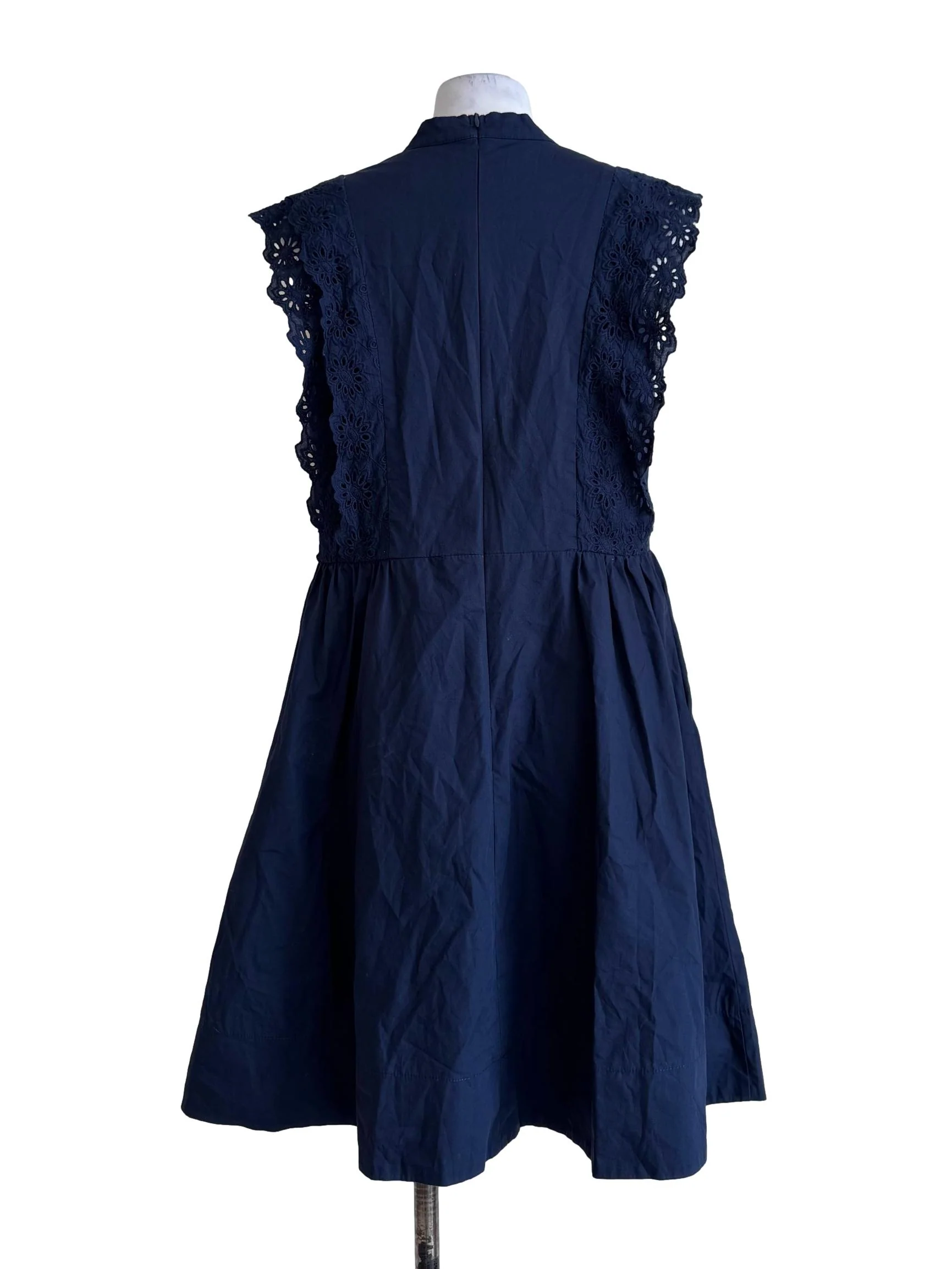 Royal Blue V Neck Empire Dress - Image 2