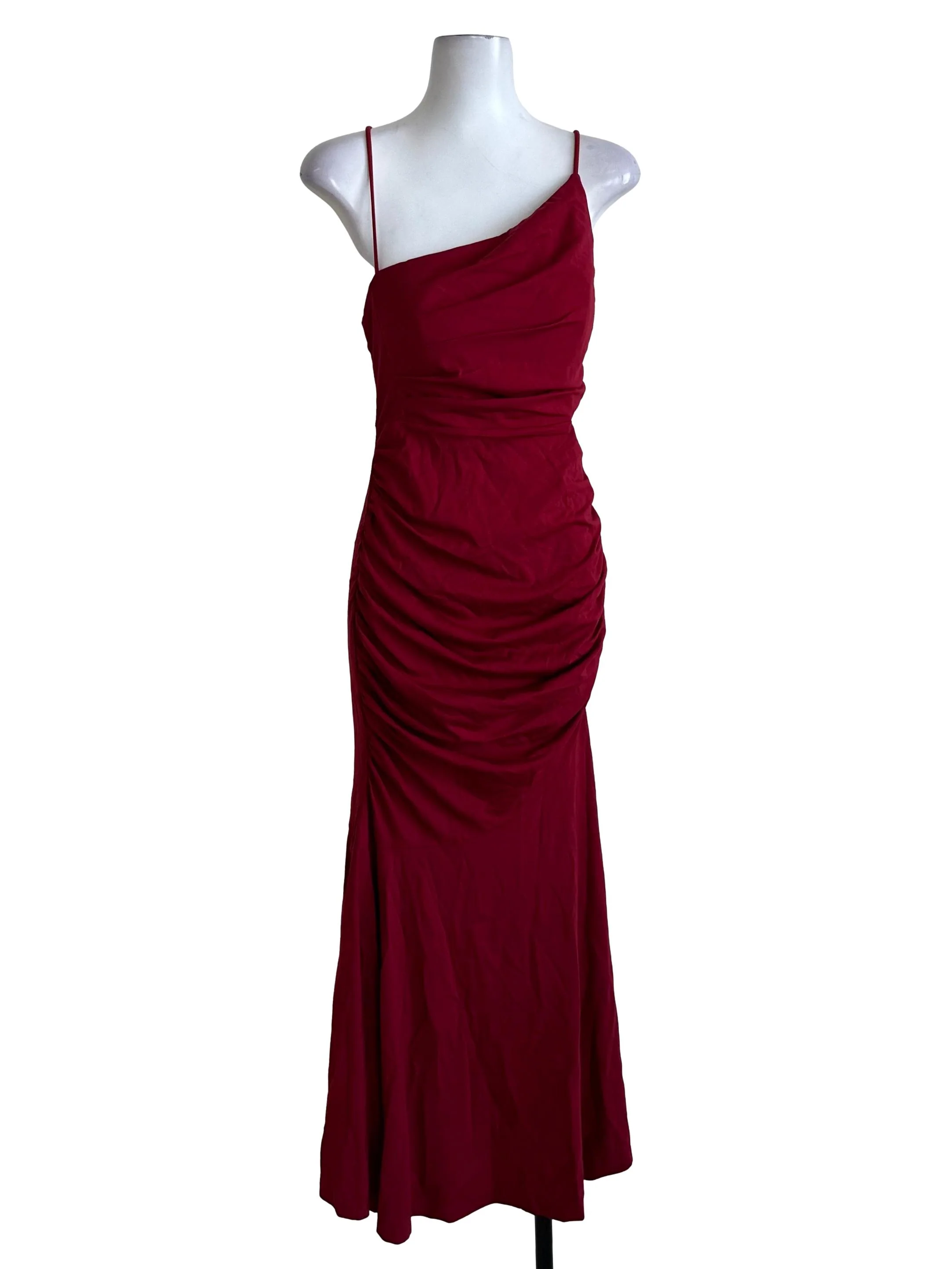 Ruby Red Drape Spaghetti Strap Dress