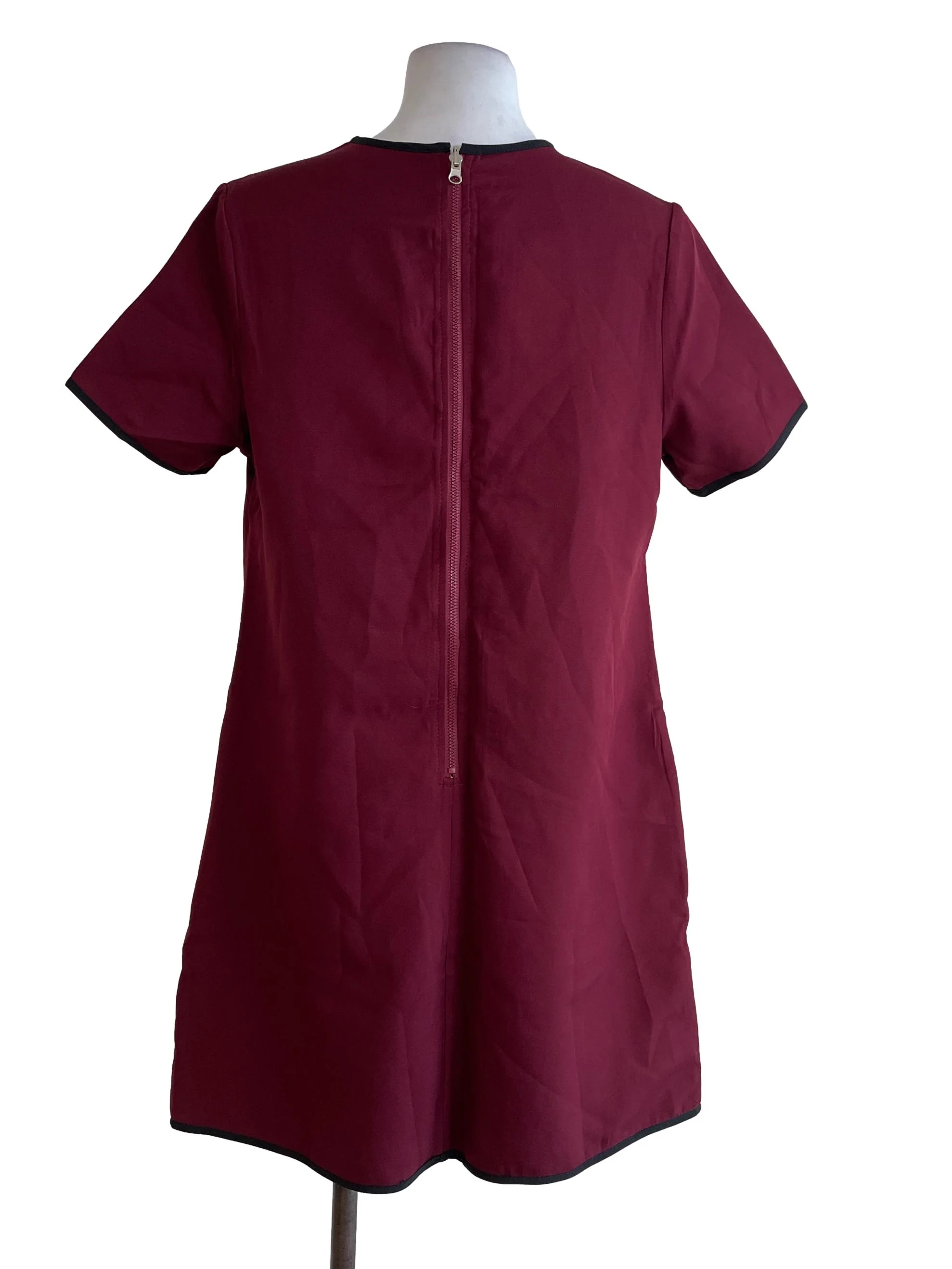 Ruby Red Plain Dress - Image 2