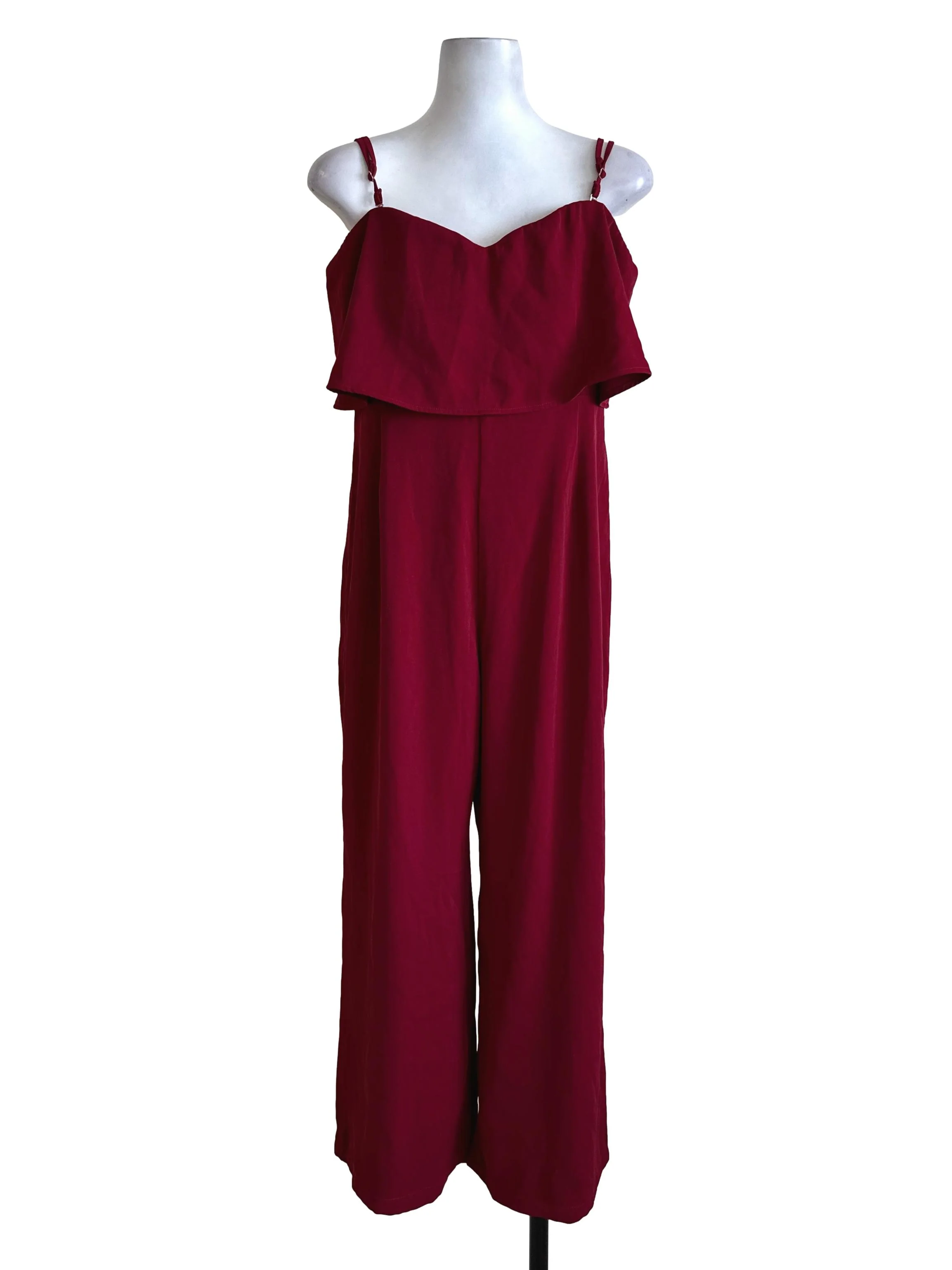 Ruby Red Sweetheart Neckline Jumpsuit