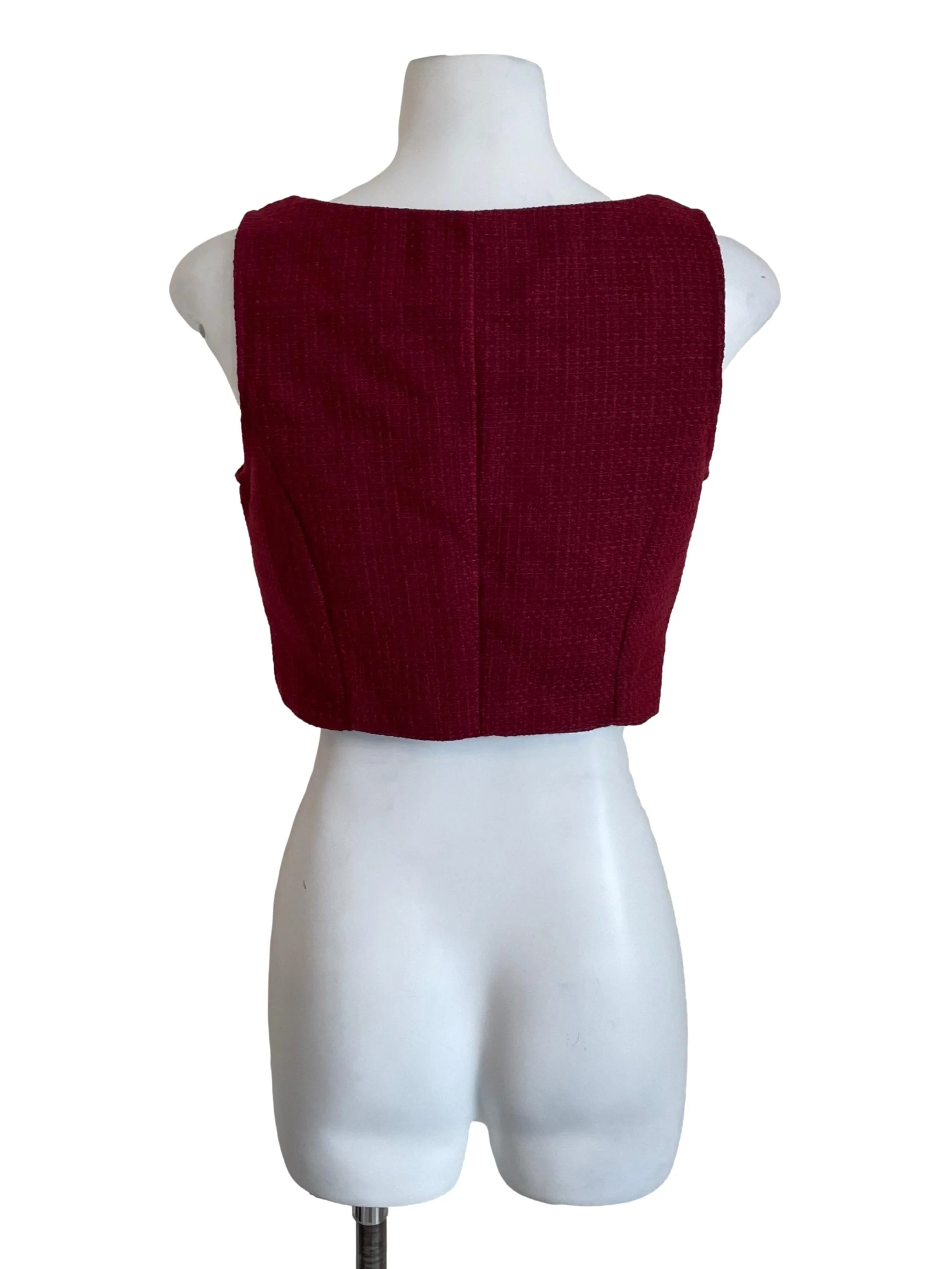 Ruby Square Neck Tweed Crop Top - Image 2