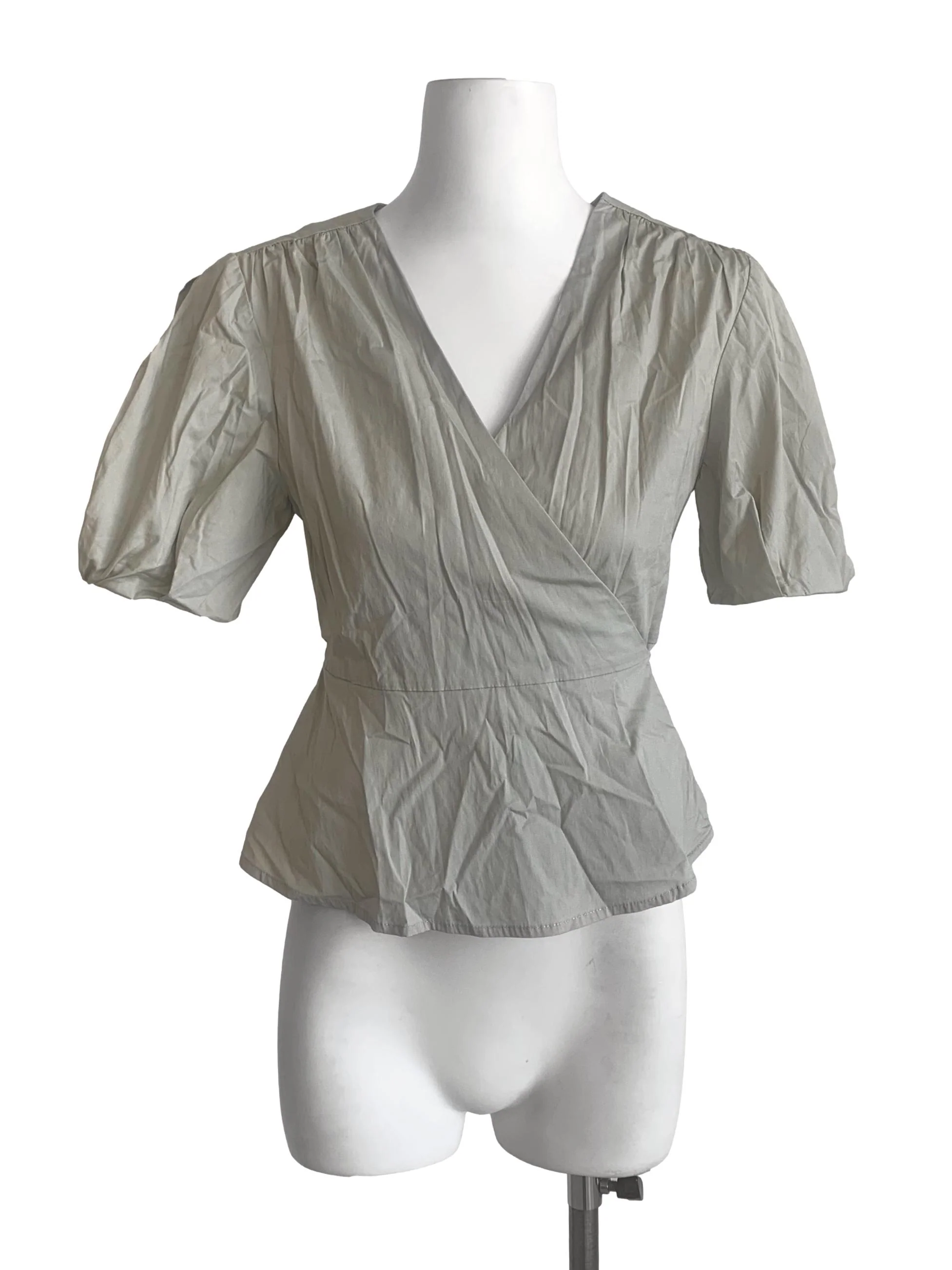 Sage Green Deep V Neck Wrap Top LB