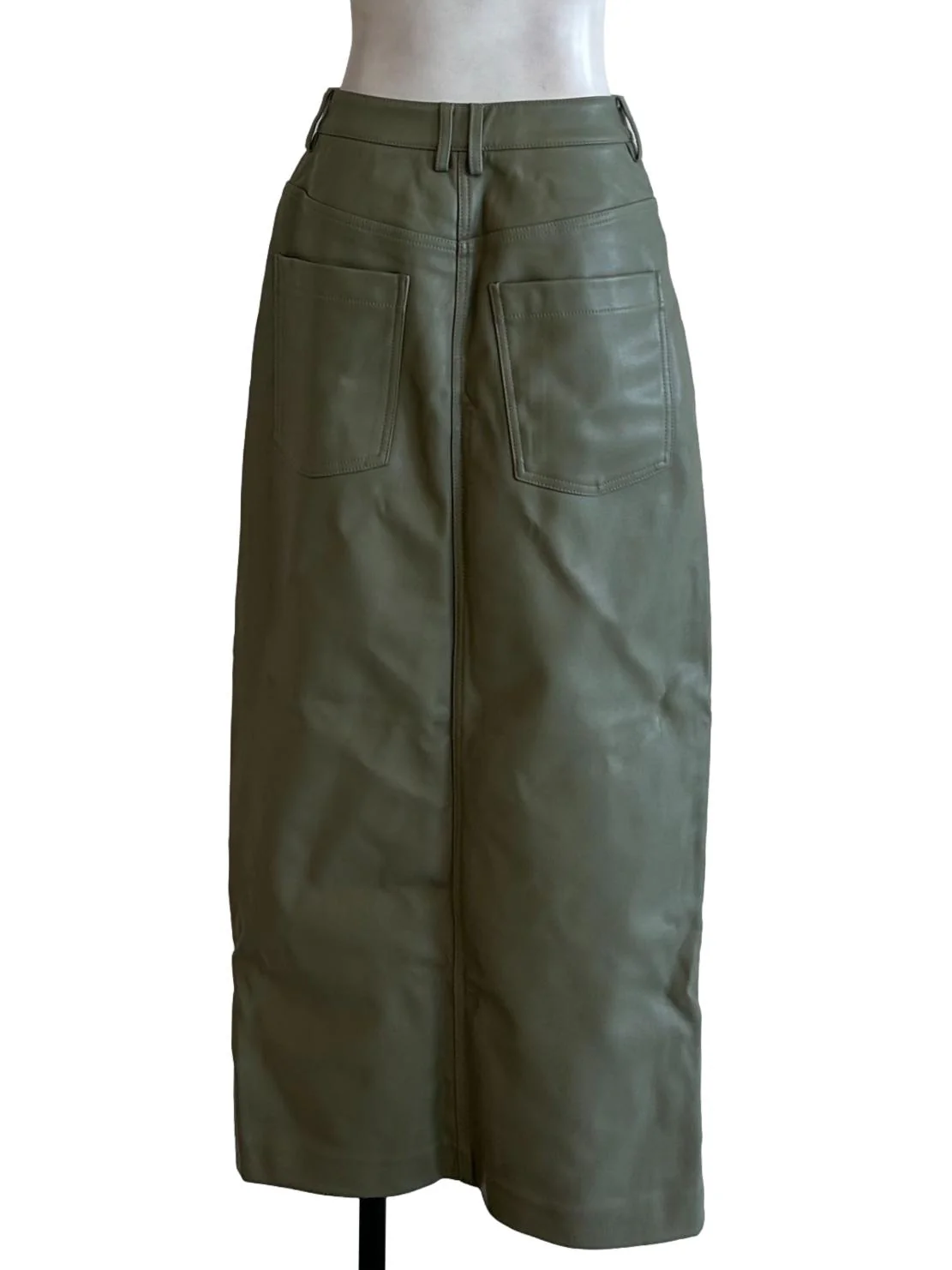 Sage Green Leather Skirt - Image 2