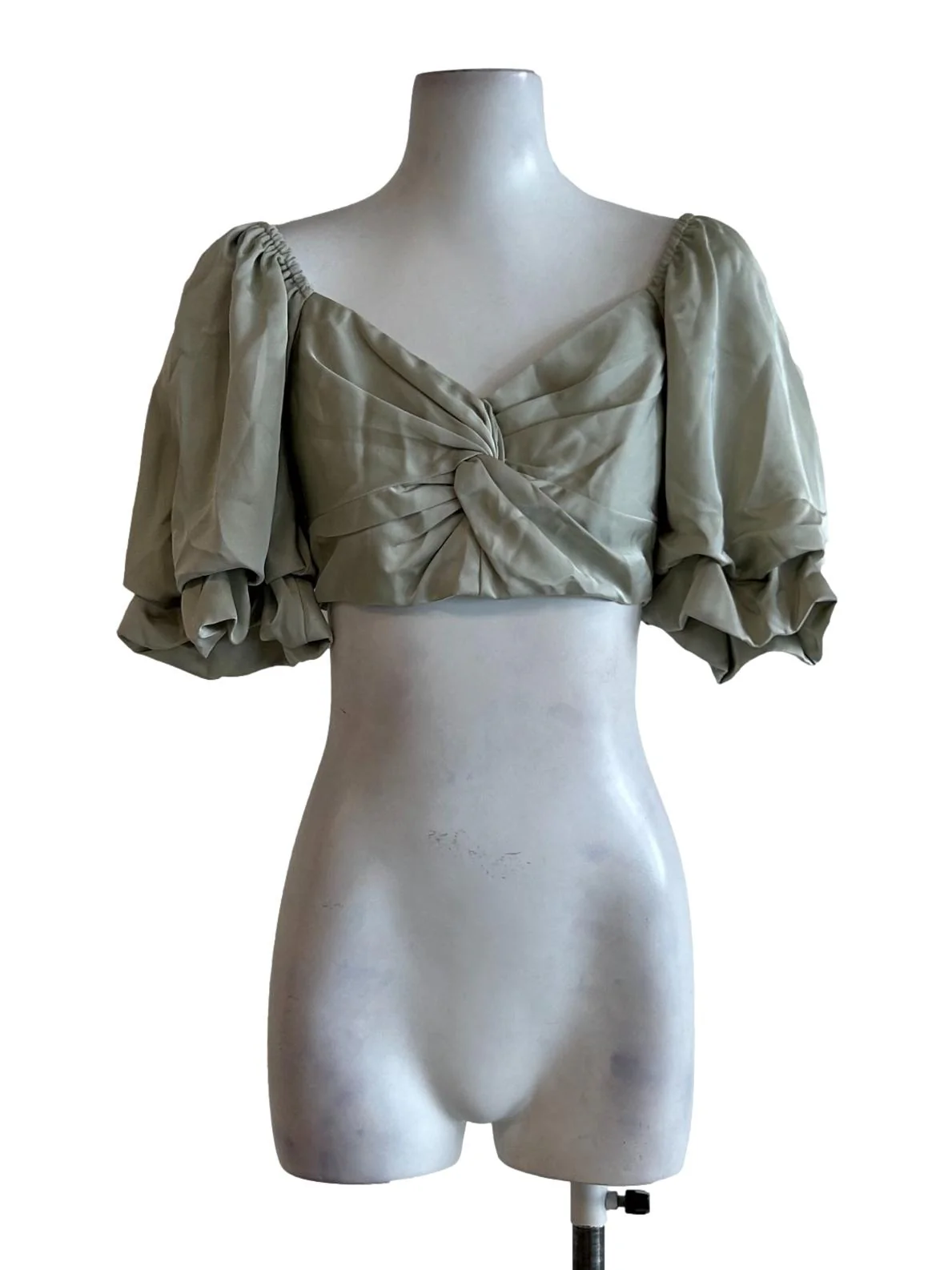 Sage Green Puff Shoulder Top