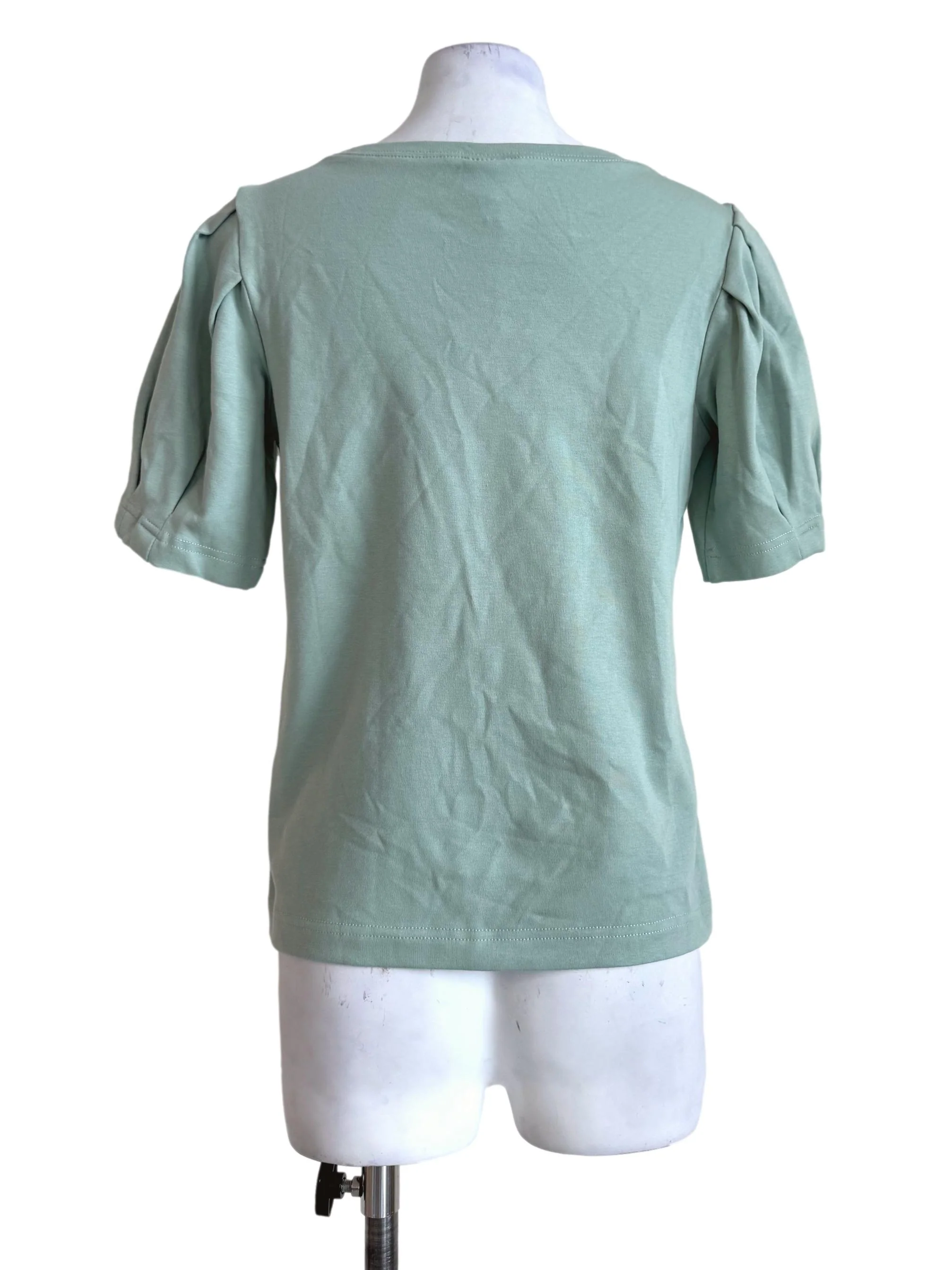 Sage Green Round Neck Shirt - Image 2
