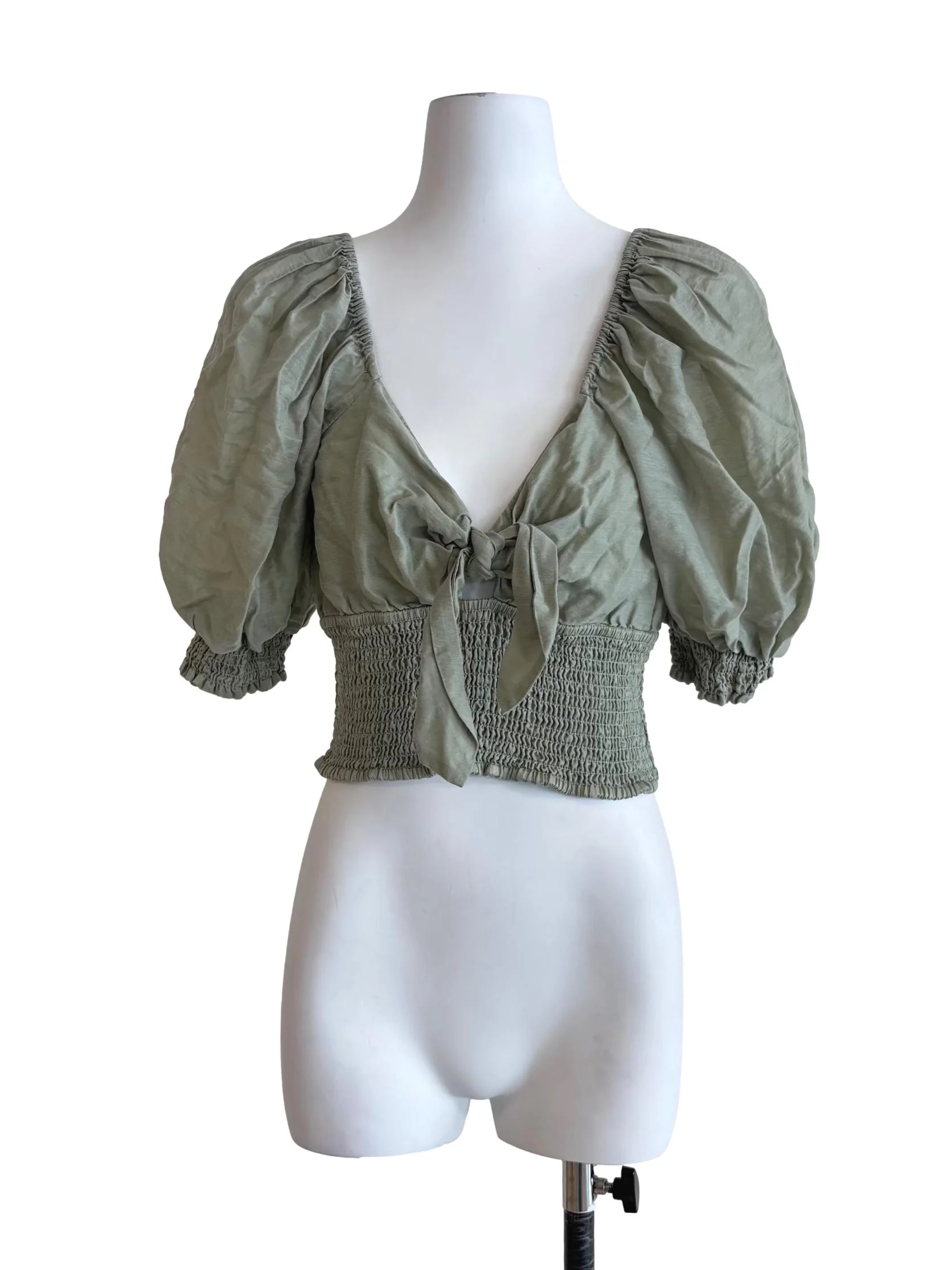 Sage Green Sweetheart Smocked Top