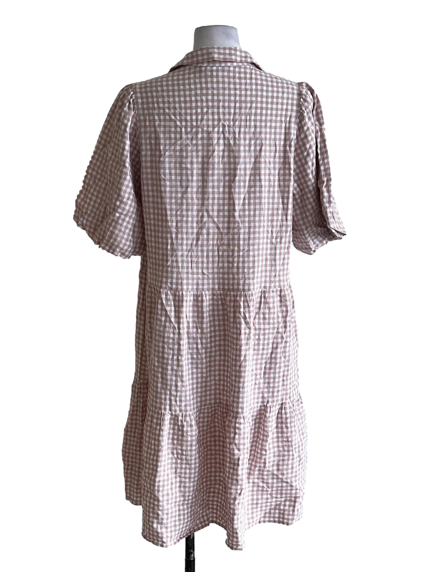 Salt Beige Plaid Pattern Dress - Image 2