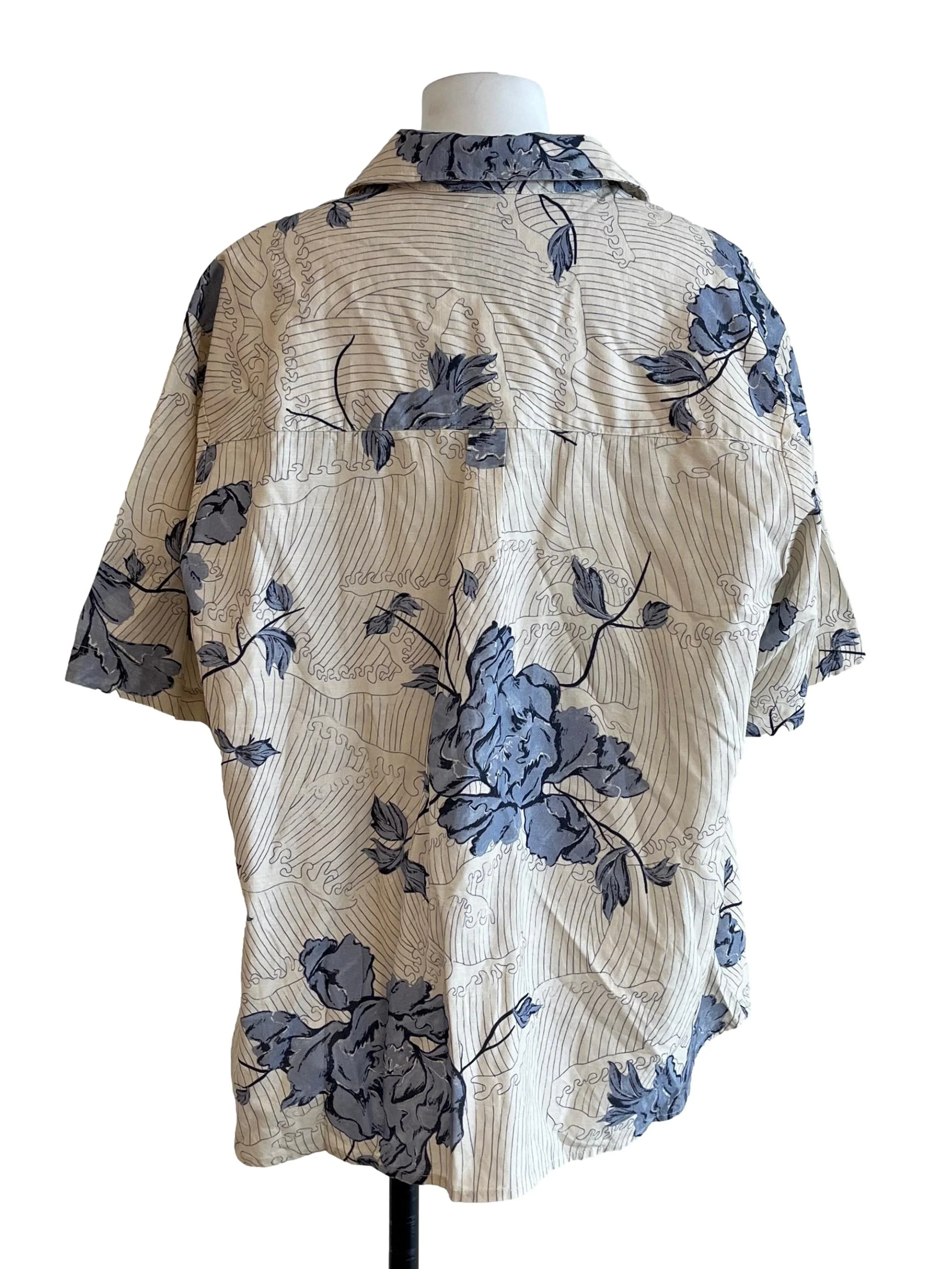 Salt White Blue Print Short Sleeve Top - Image 2
