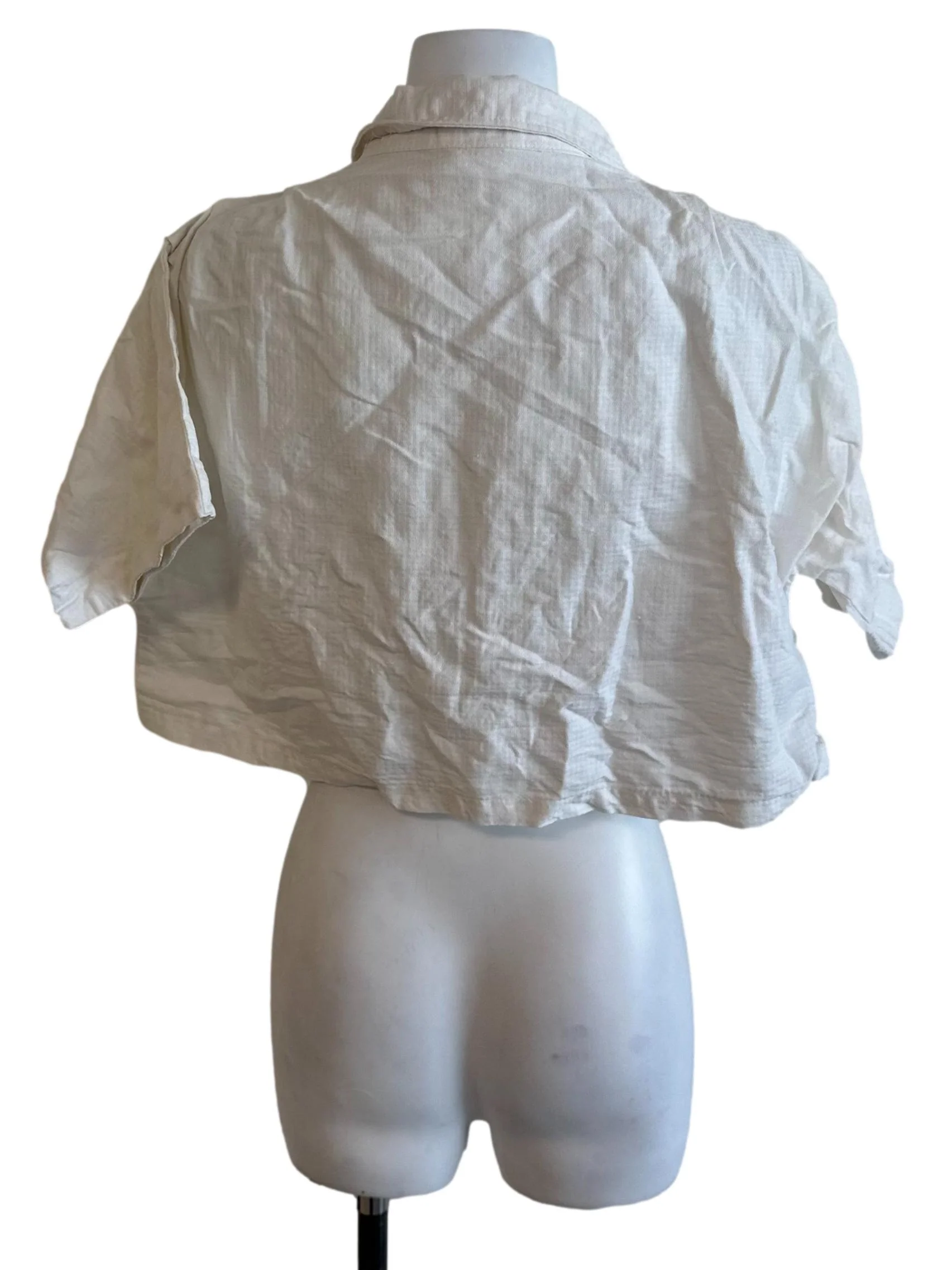 Salt White Collar Button Top - Image 2