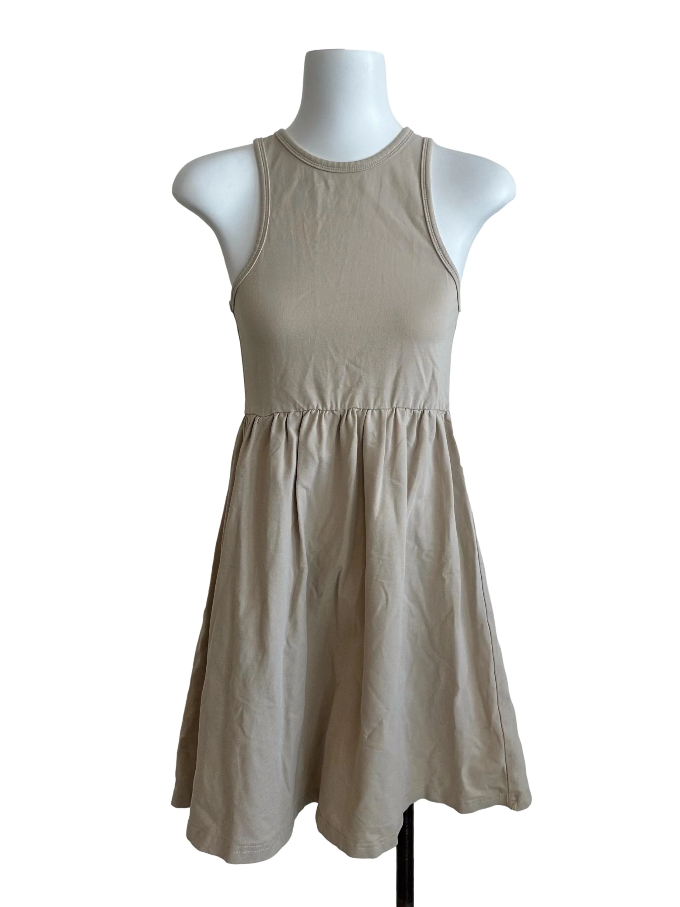 Sand Beige Halter A Line Dress