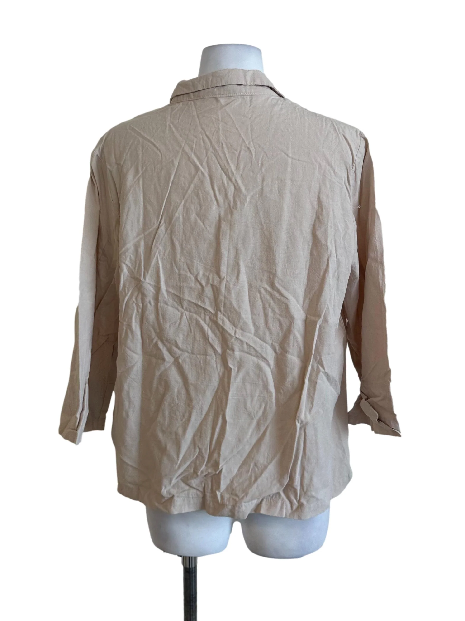 Sand Beige Plain Blazer - Image 2