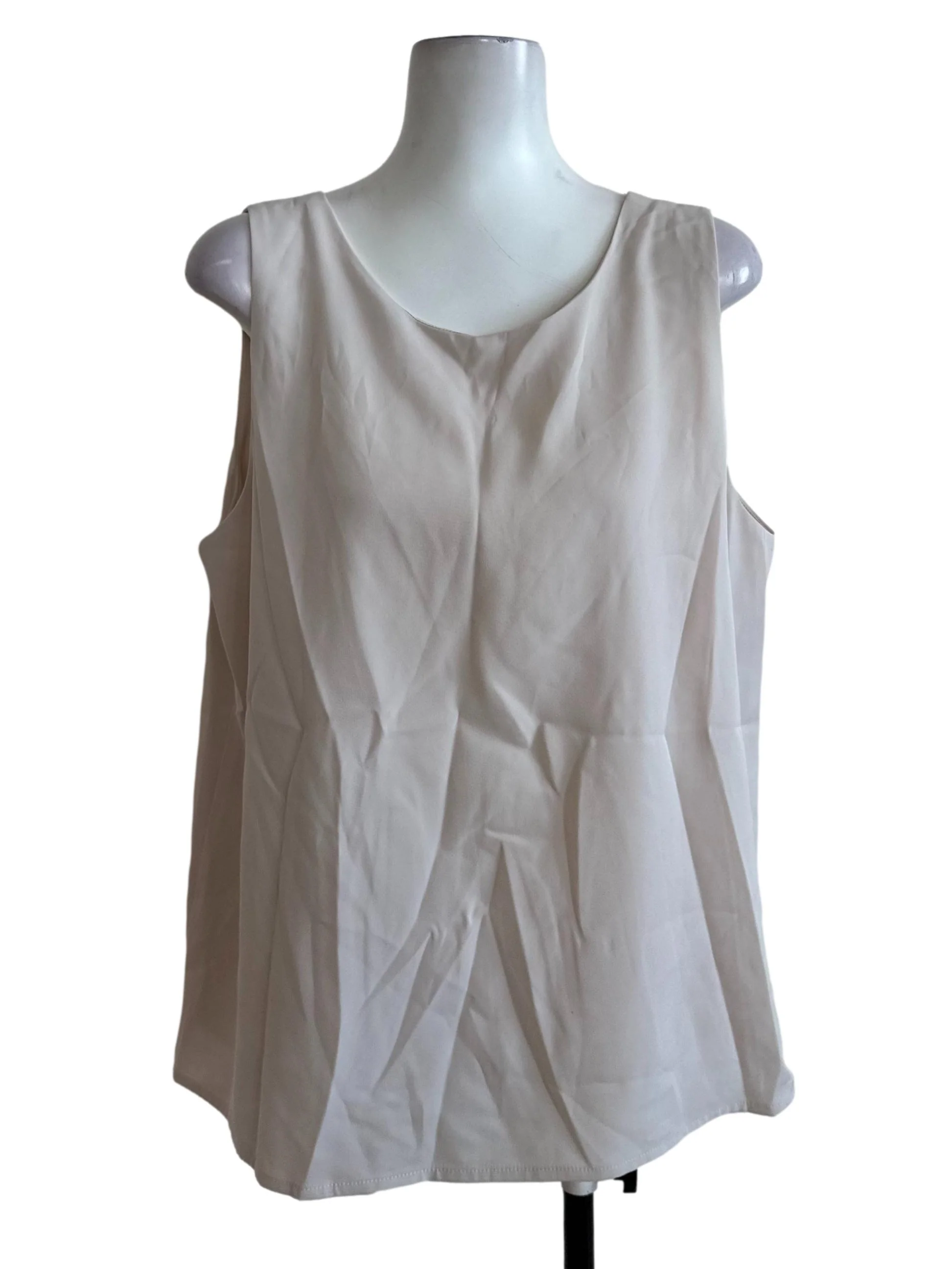 Sand Beige Round Neck Casual Top