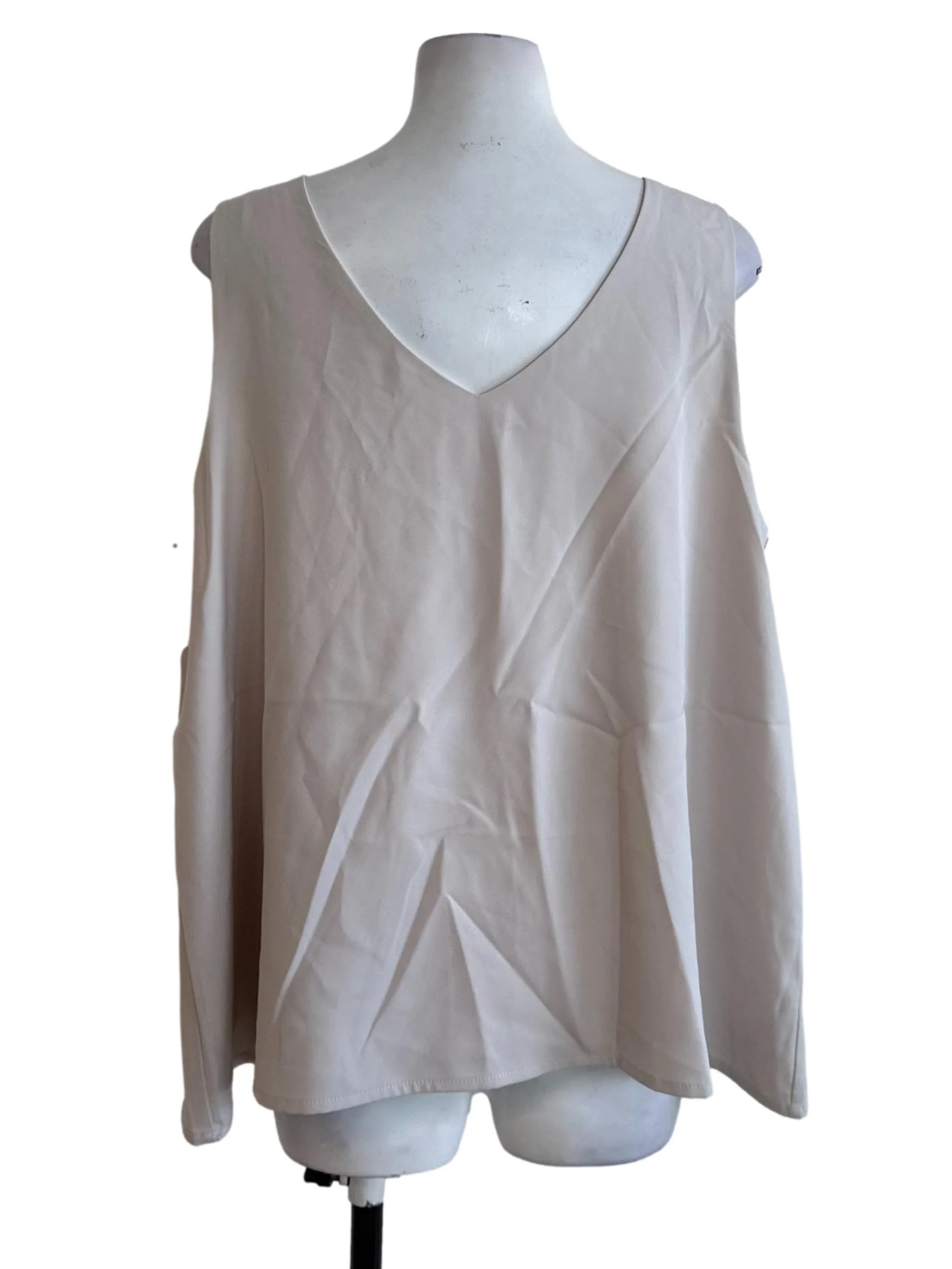 Sand Beige Round Neck Casual Top - Image 2