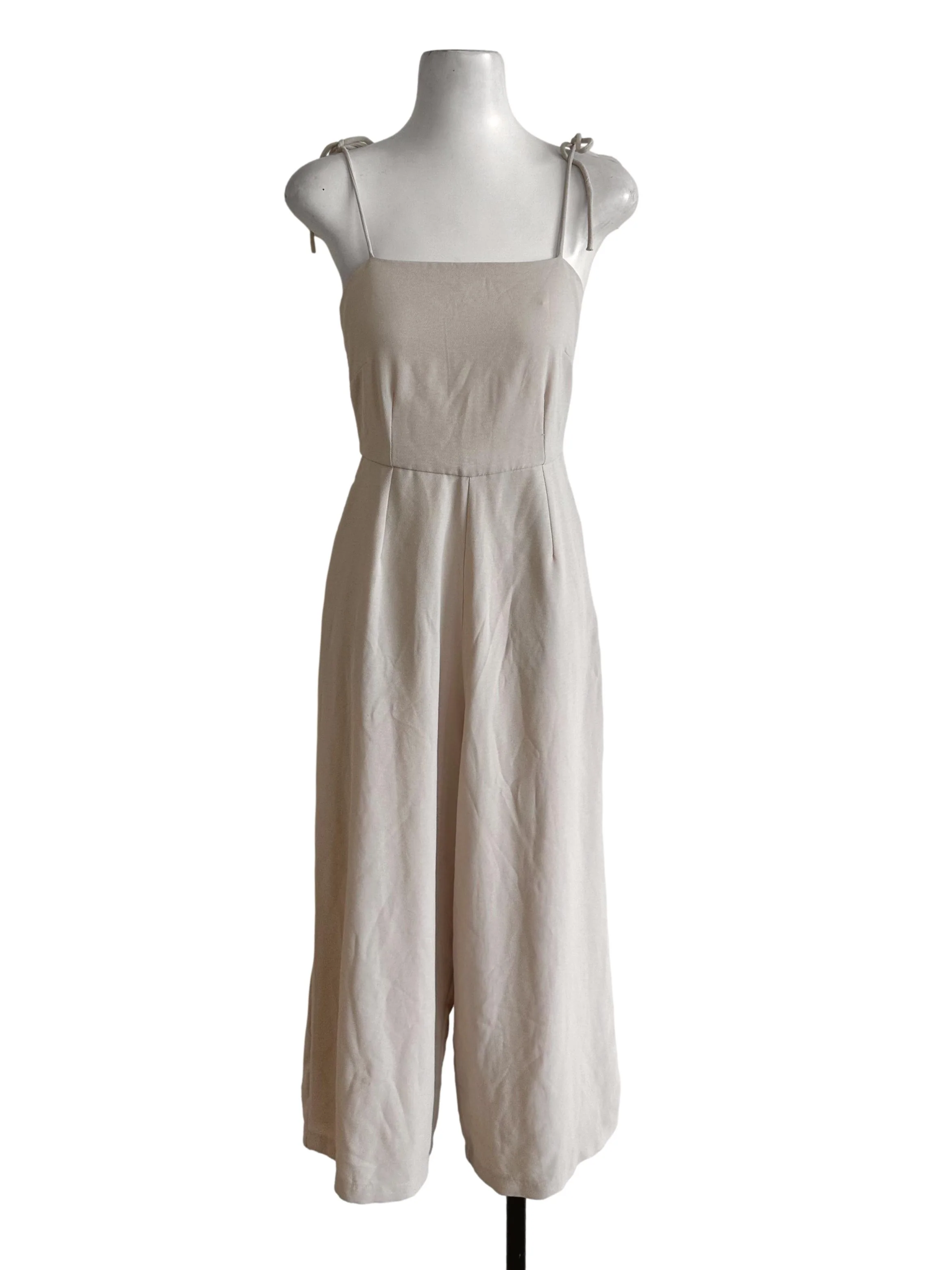 Sand Beige Square Neck Jumpsuit